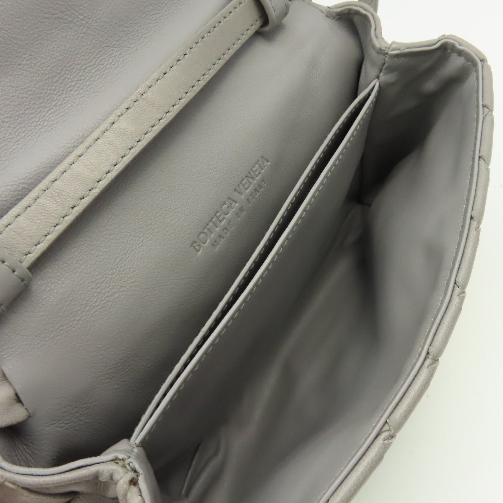 BOTTEGA VENETA 【激減優惠】織紋皮革Shoulder Bag肩背袋灰色