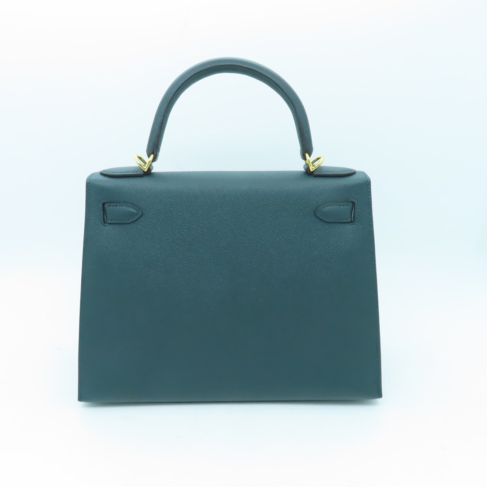 HERMES 【激減優惠】Epsom皮革Kelly 28金扣手挽袋Vert Cypres綠色