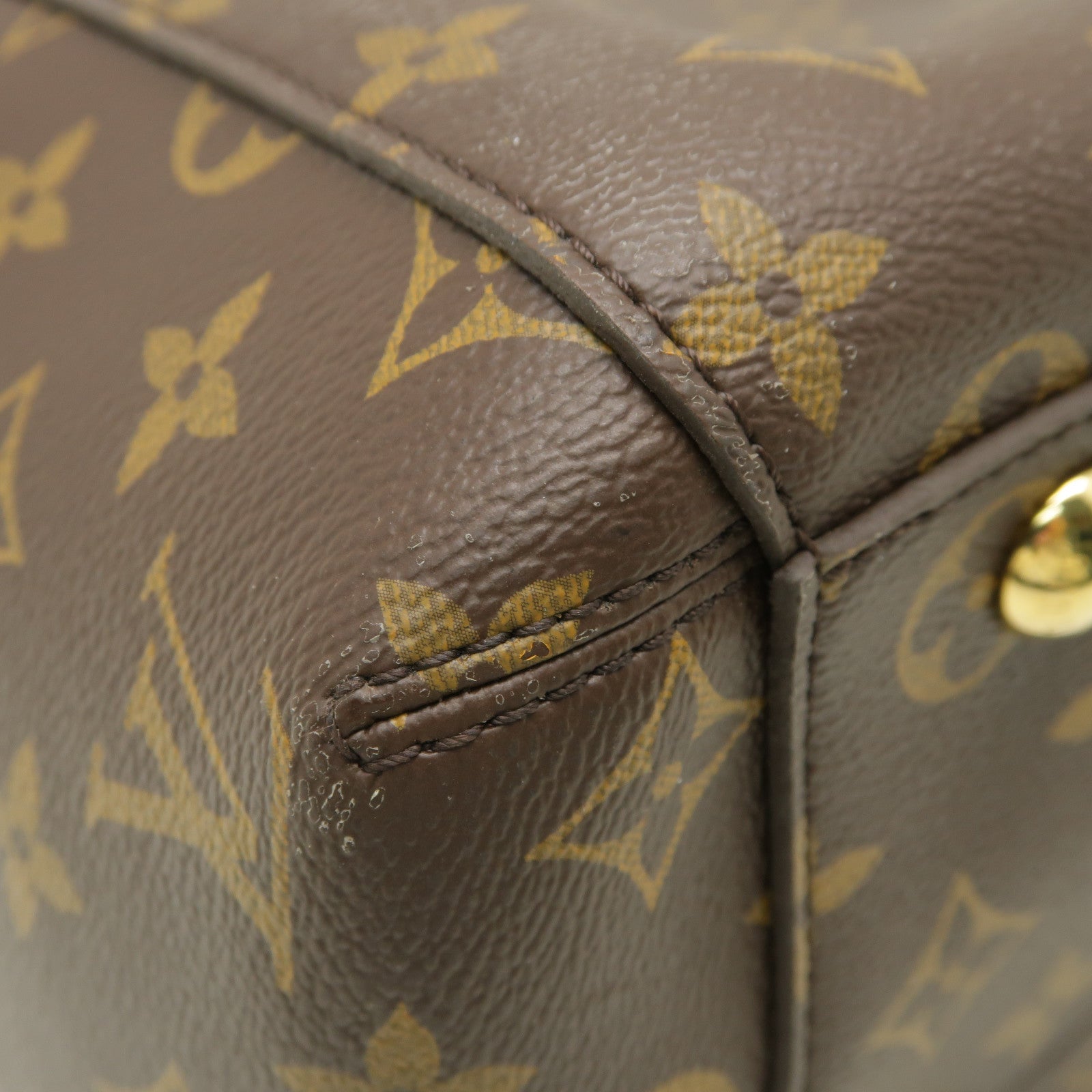 LOUIS VUITTON Monogram Montaigne MM金扣手挽肩背兩用袋啡色