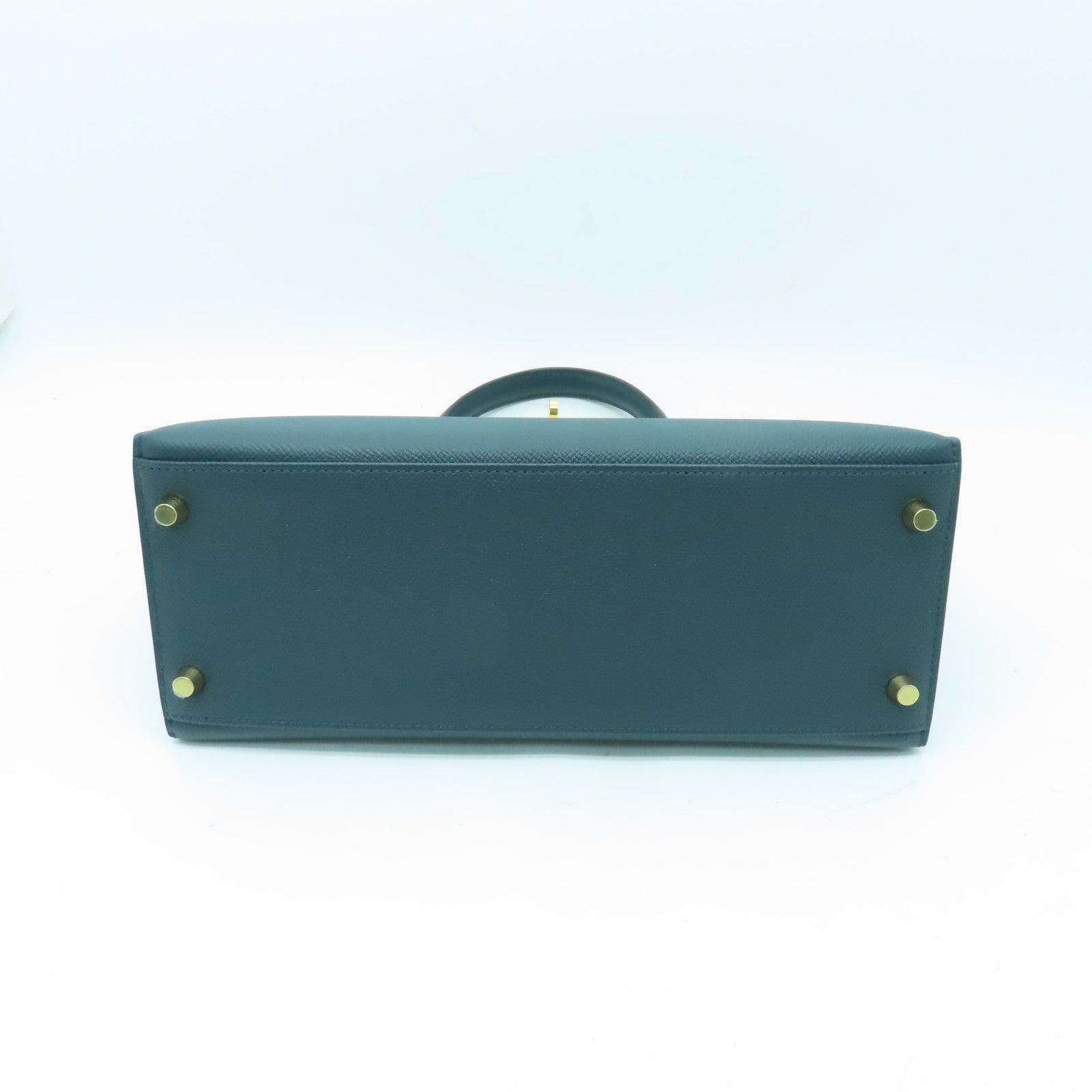 HERMES 【激減優惠】Epsom皮革Kelly 28金扣手挽袋Vert Cypres綠色