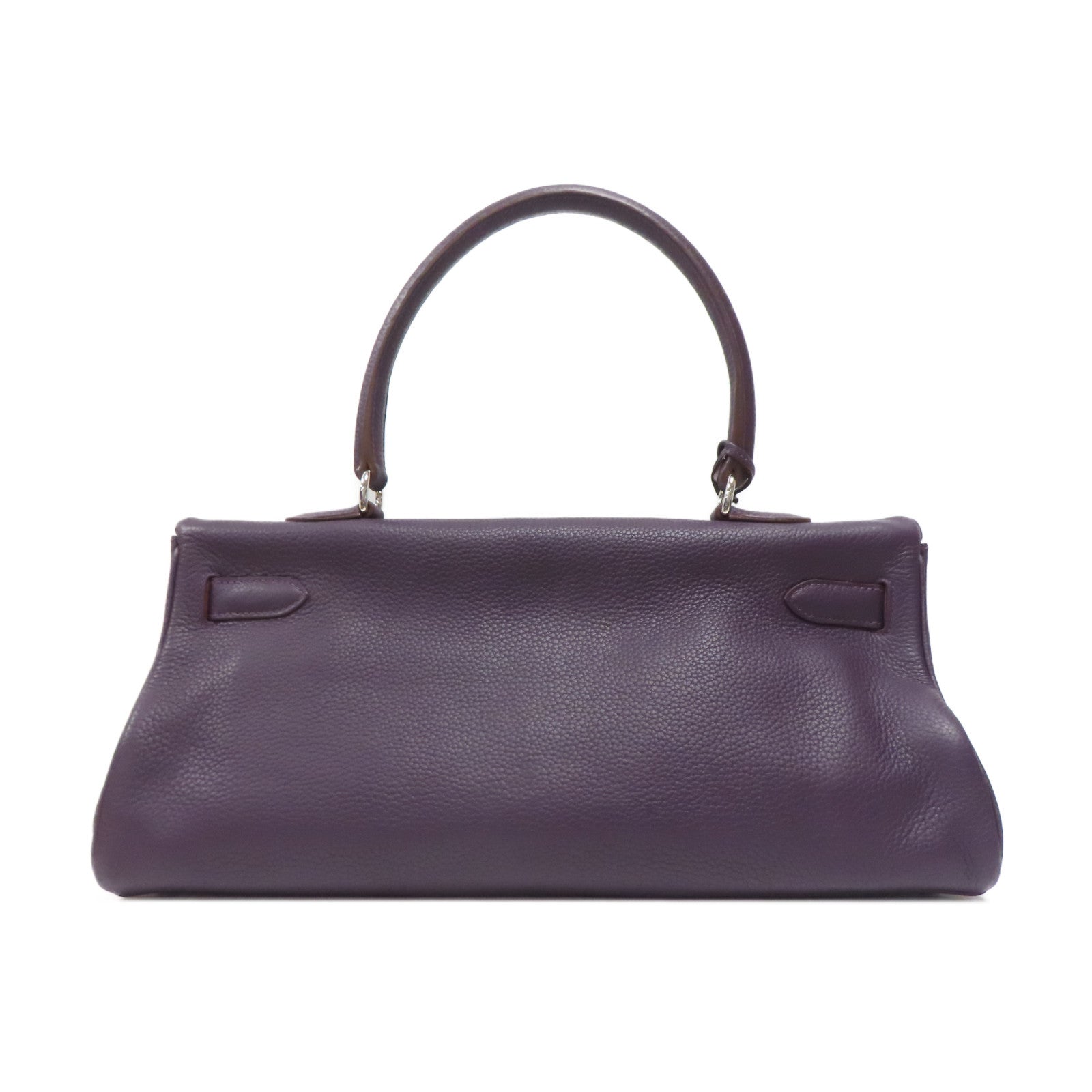 HERMES Togo皮革Shoulder Kelly銀扣肩背袋紫色