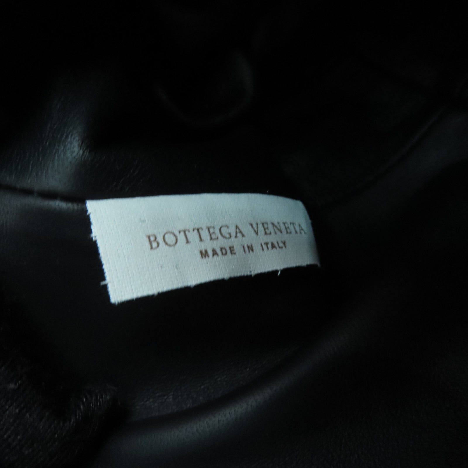 BOTTEGA VENETA Lambskin Leather Clutch Silver Buckle Clutch Black