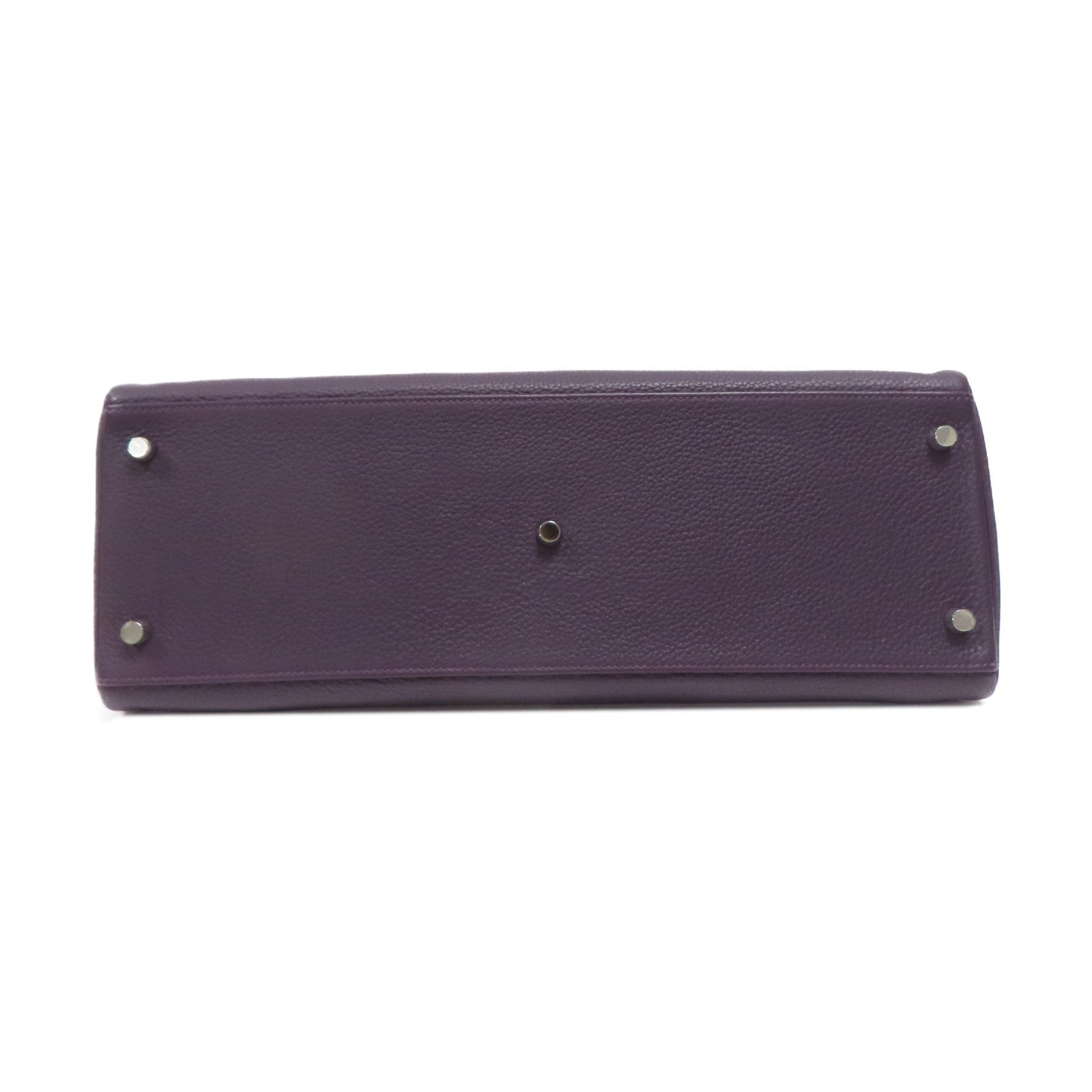 HERMES Togo皮革Shoulder Kelly銀扣肩背袋紫色