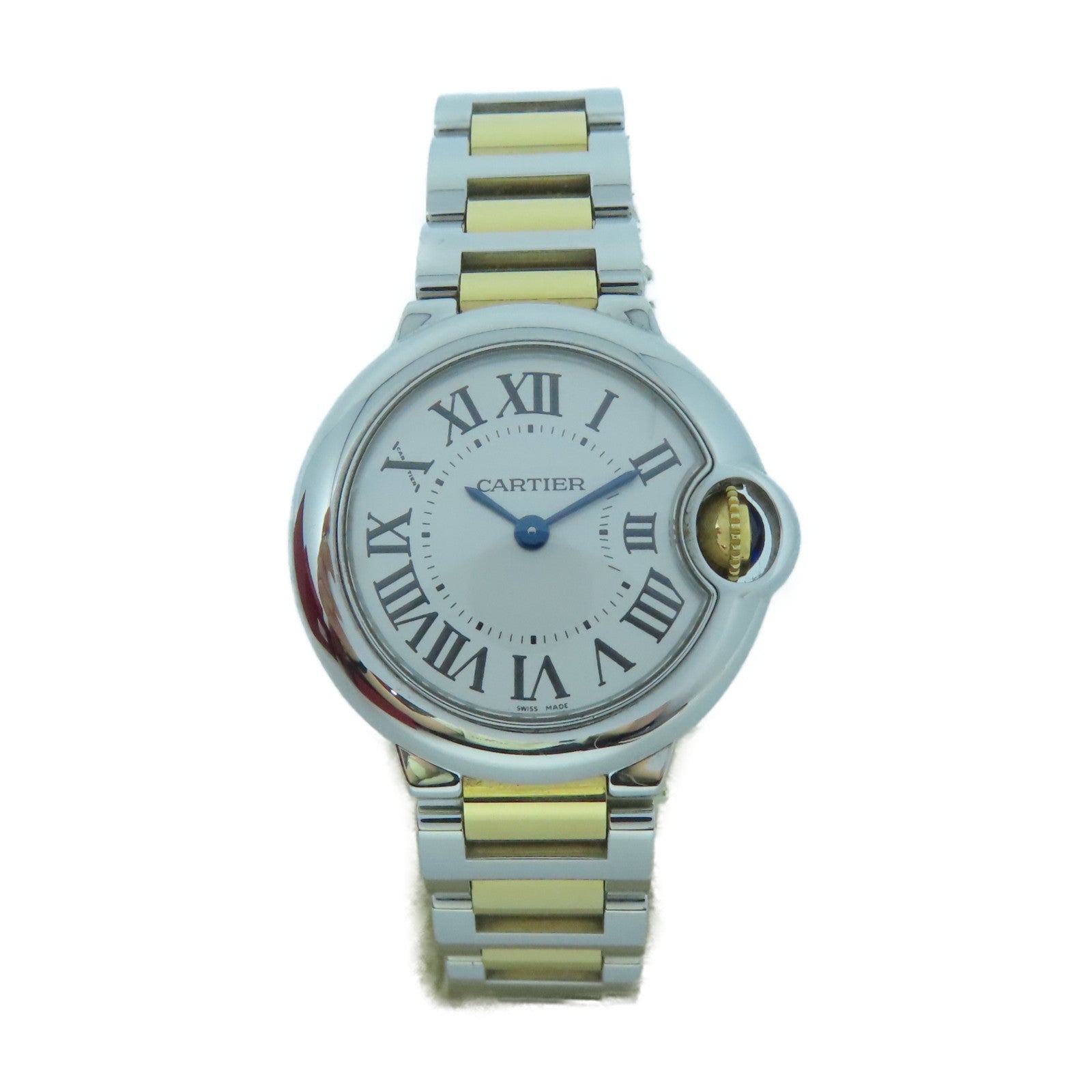 CARTIER Ballon Bleu 28mm 18K Yellow Gold/Stainless Steel Watch White