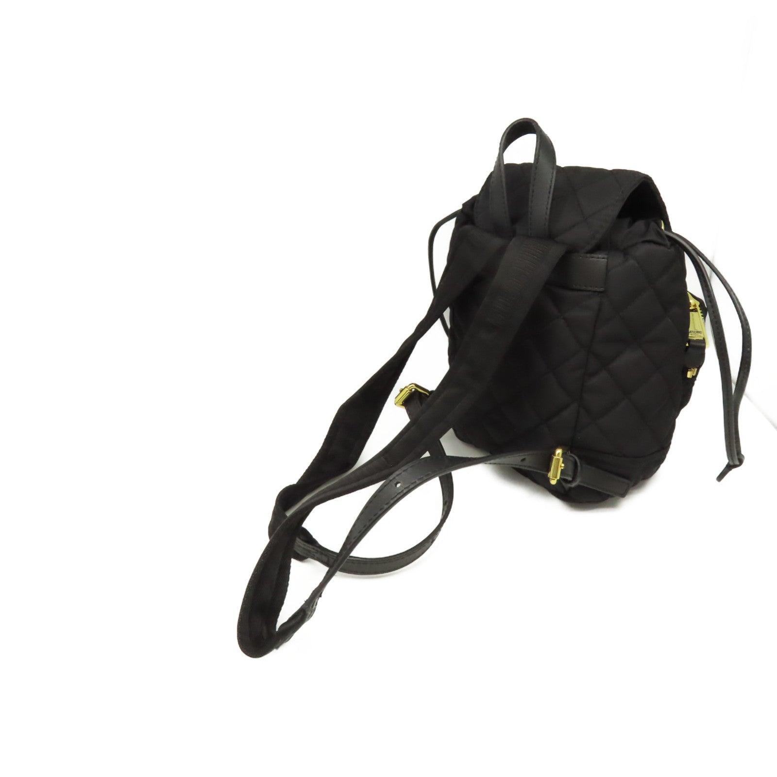 MOSCHINO 尼龍Backpack金扣背包黑色