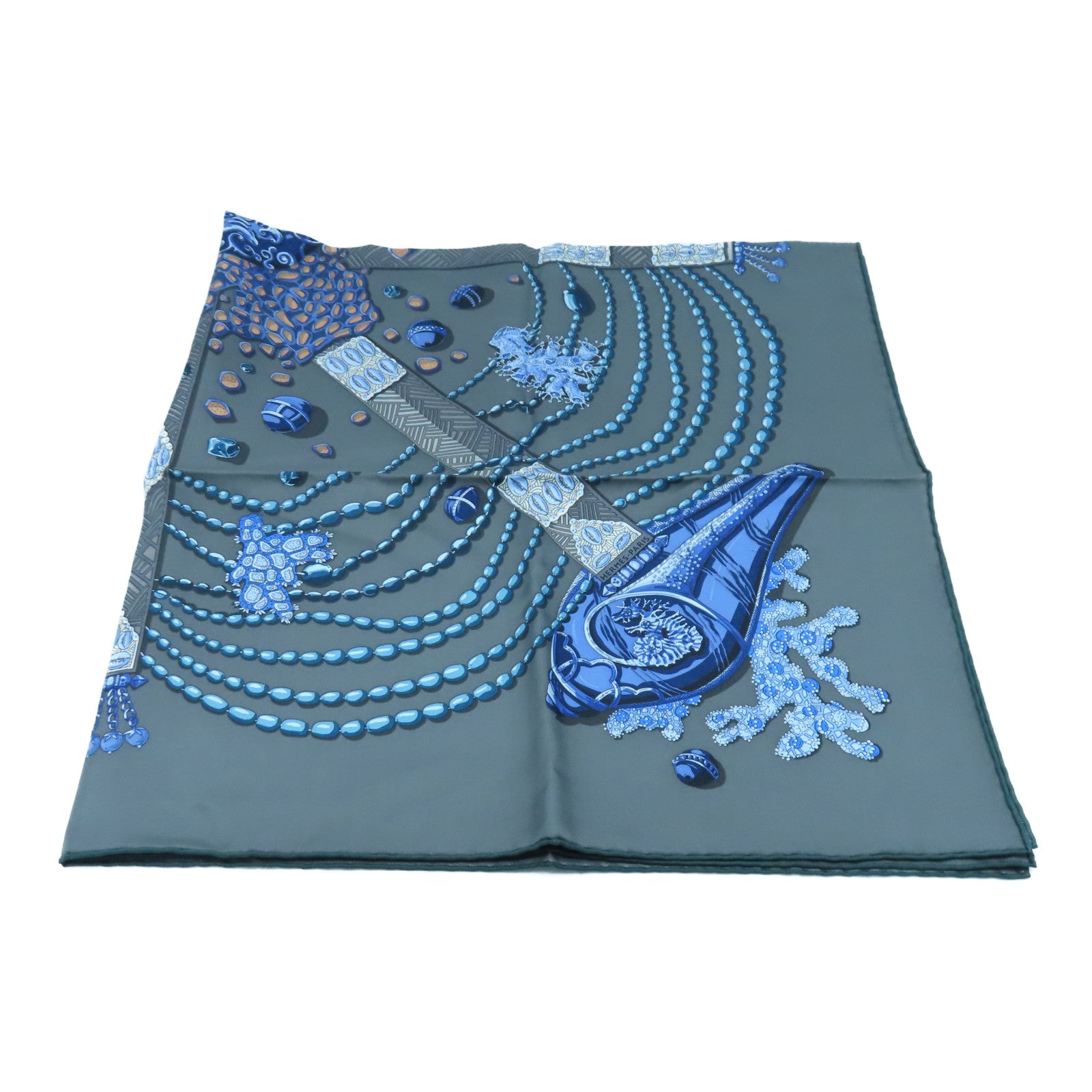 HERMES 丝质Scarf 90x90丝巾灰色彩色