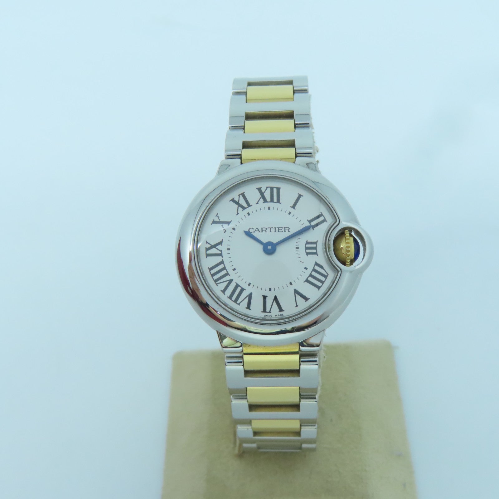 CARTIER Ballon Bleu 28mm 18K Yellow Gold/Stainless Steel Watch White