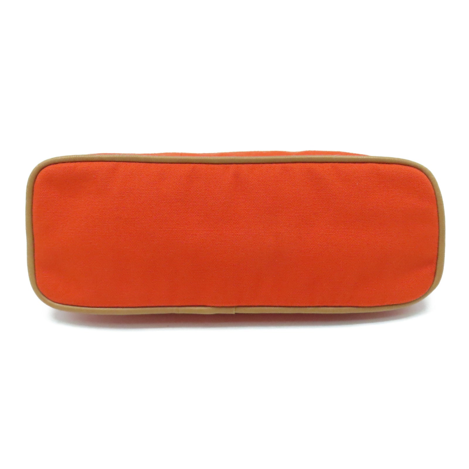 HERMES 帆布Bolide Travel Case銀扣手拿包橙色