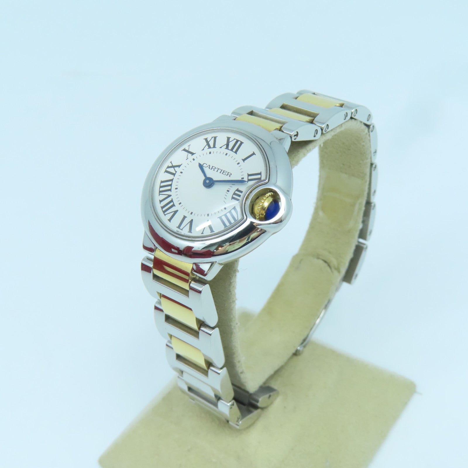 CARTIER Ballon Bleu 28mm 18K Yellow Gold/Stainless Steel Watch White