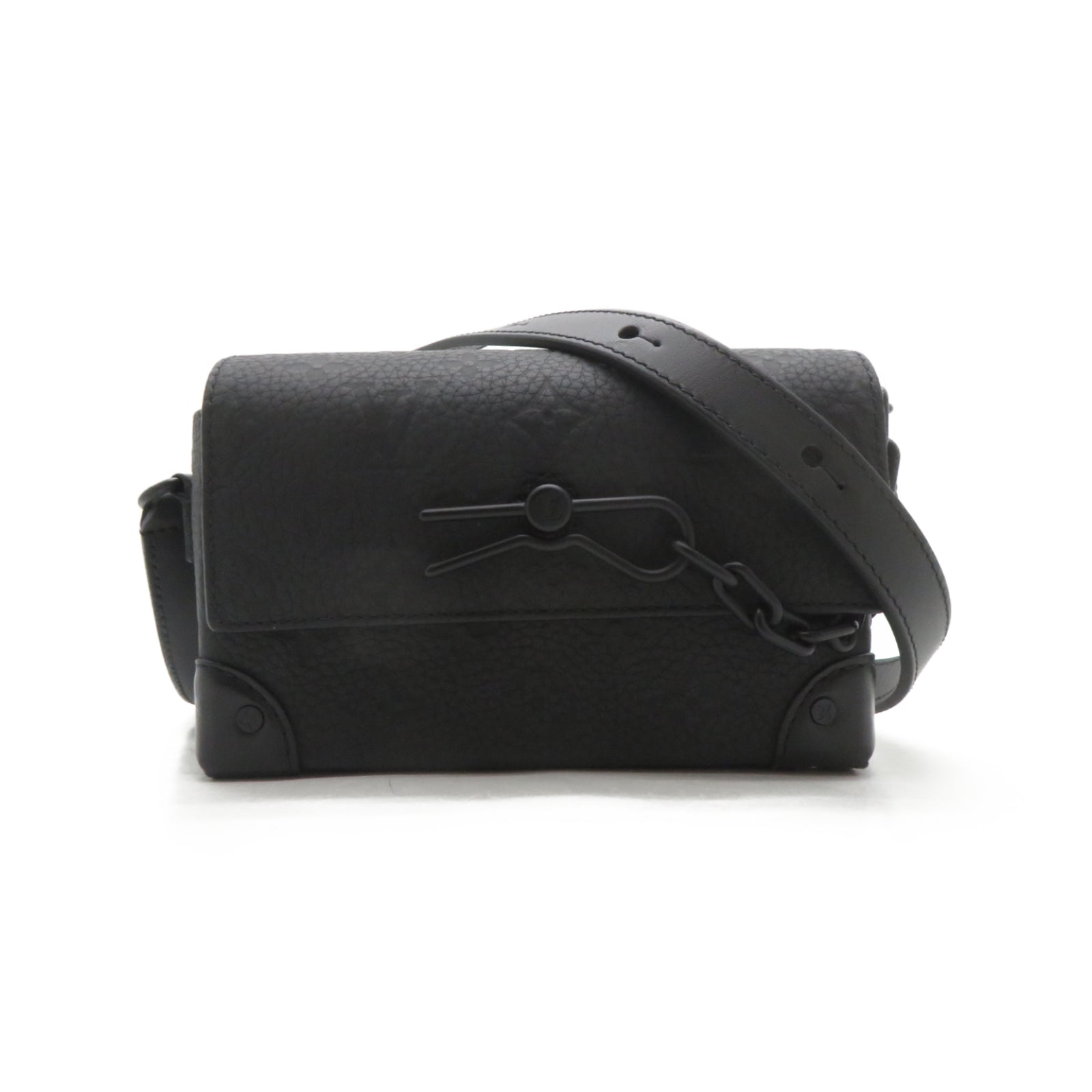 LOUIS VUITTON Monogram Steamer Wearable Wallet黑扣肩背袋黑色