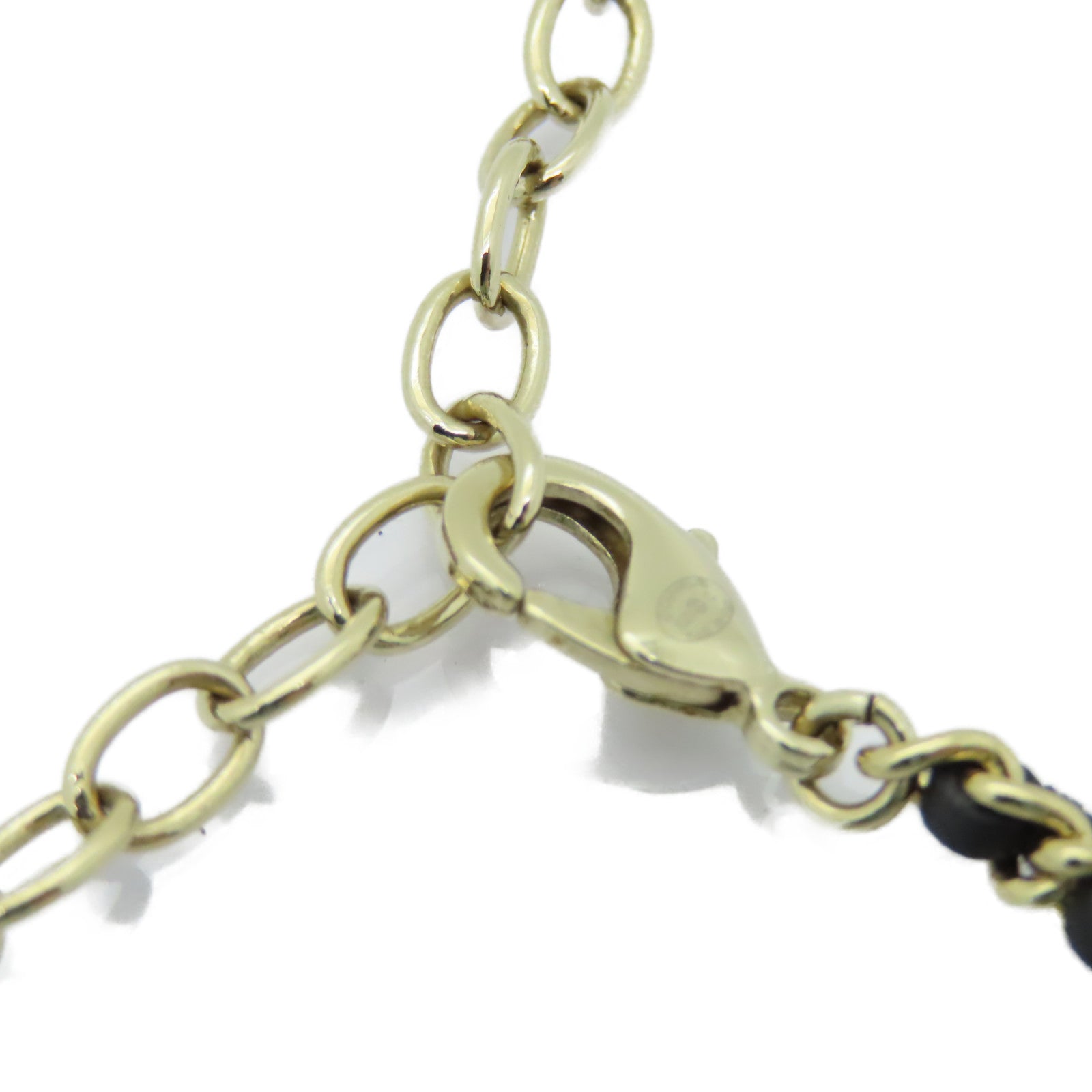 CHANEL 皮革Necklace金扣項鍊粉紅色