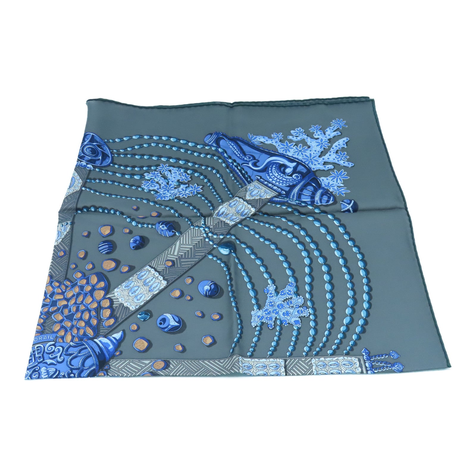 HERMES 丝质Scarf 90x90丝巾灰色彩色
