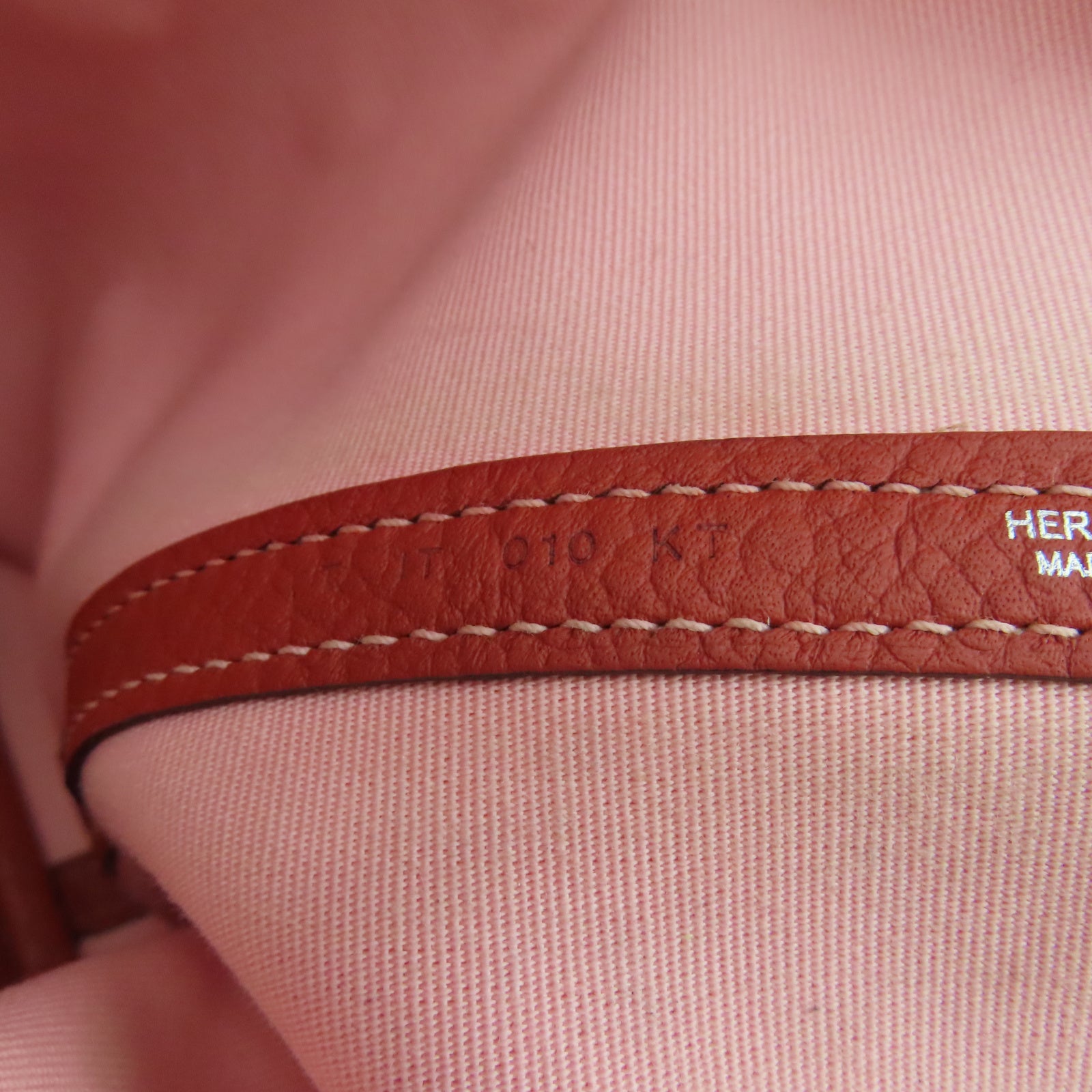 HERMES 帆布GardenParty PM銀扣手挽袋磚塊紅色