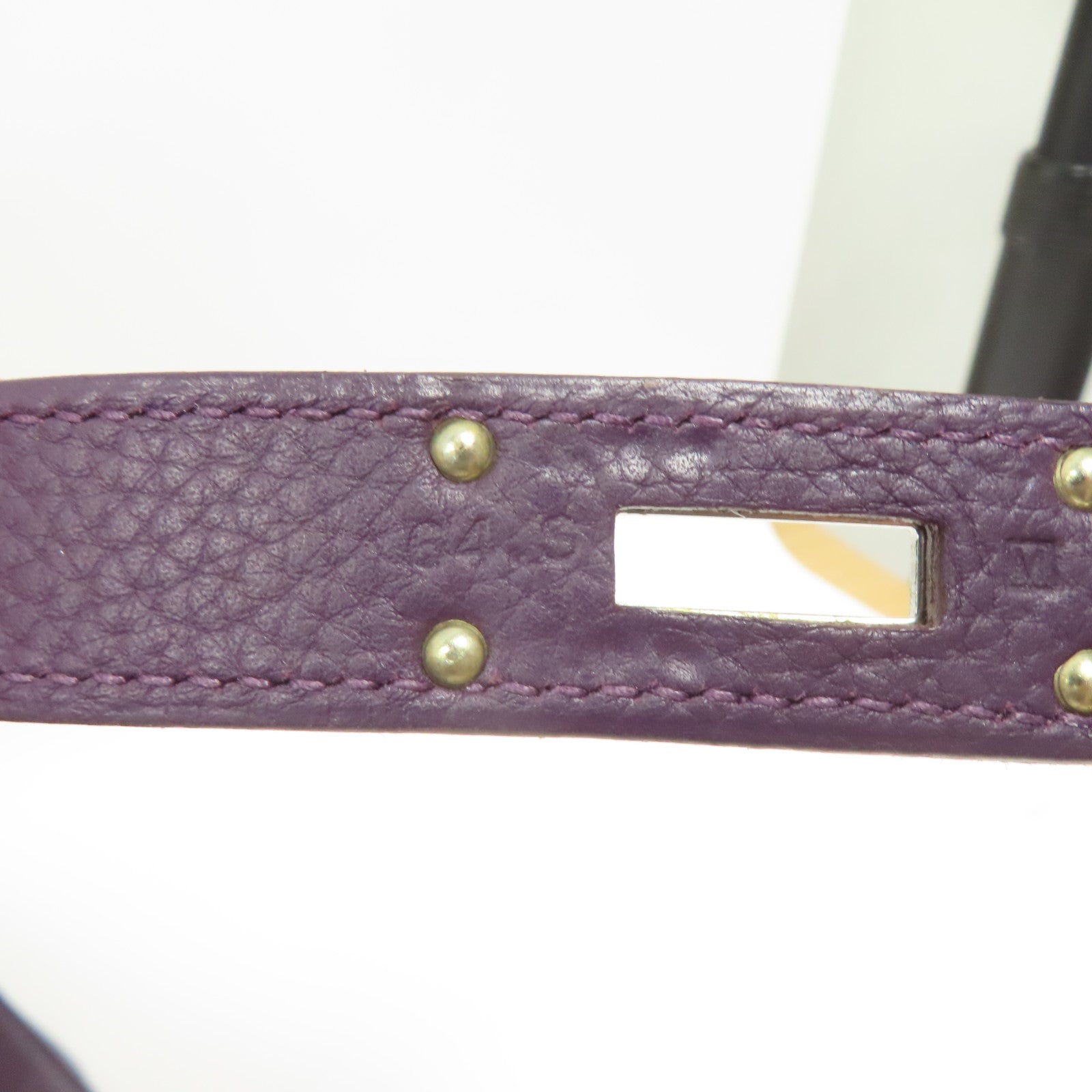 HERMES Togo皮革Shoulder Kelly銀扣肩背袋紫色