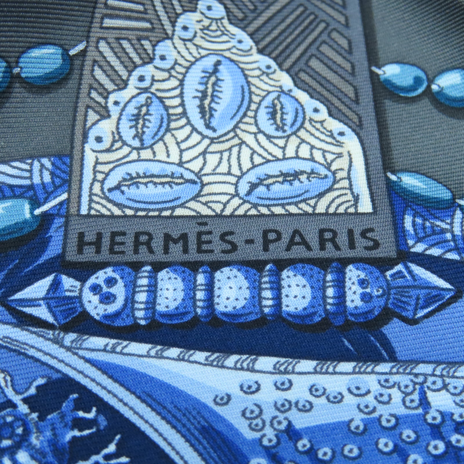 HERMES 丝质Scarf 90x90丝巾灰色彩色