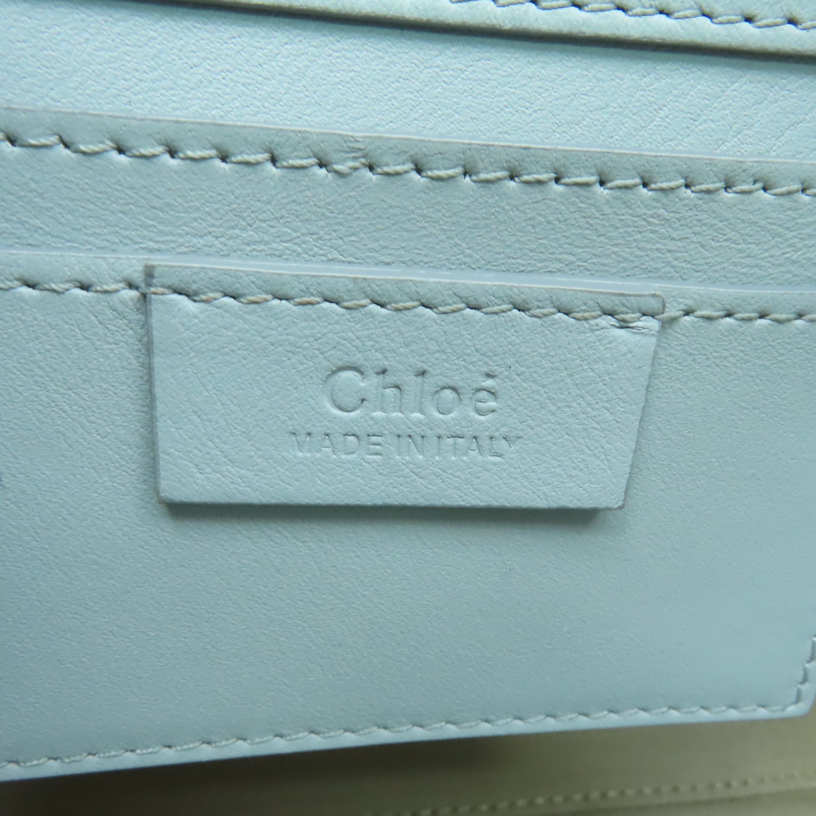 Chloe 牛皮皮革Roy金扣手挽肩背兩用袋淺藍色