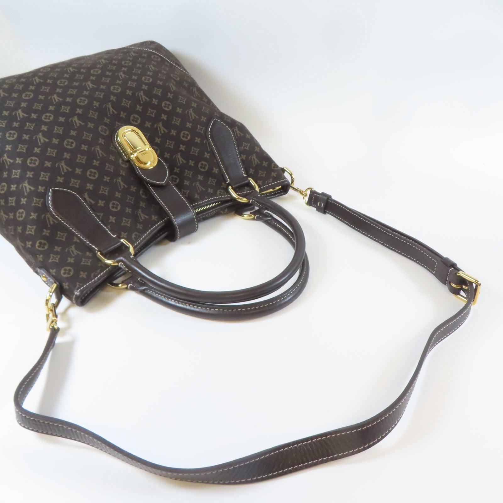LOUIS VUITTON Monogram Idylle Elegic金扣手挽肩背兩用袋啡色