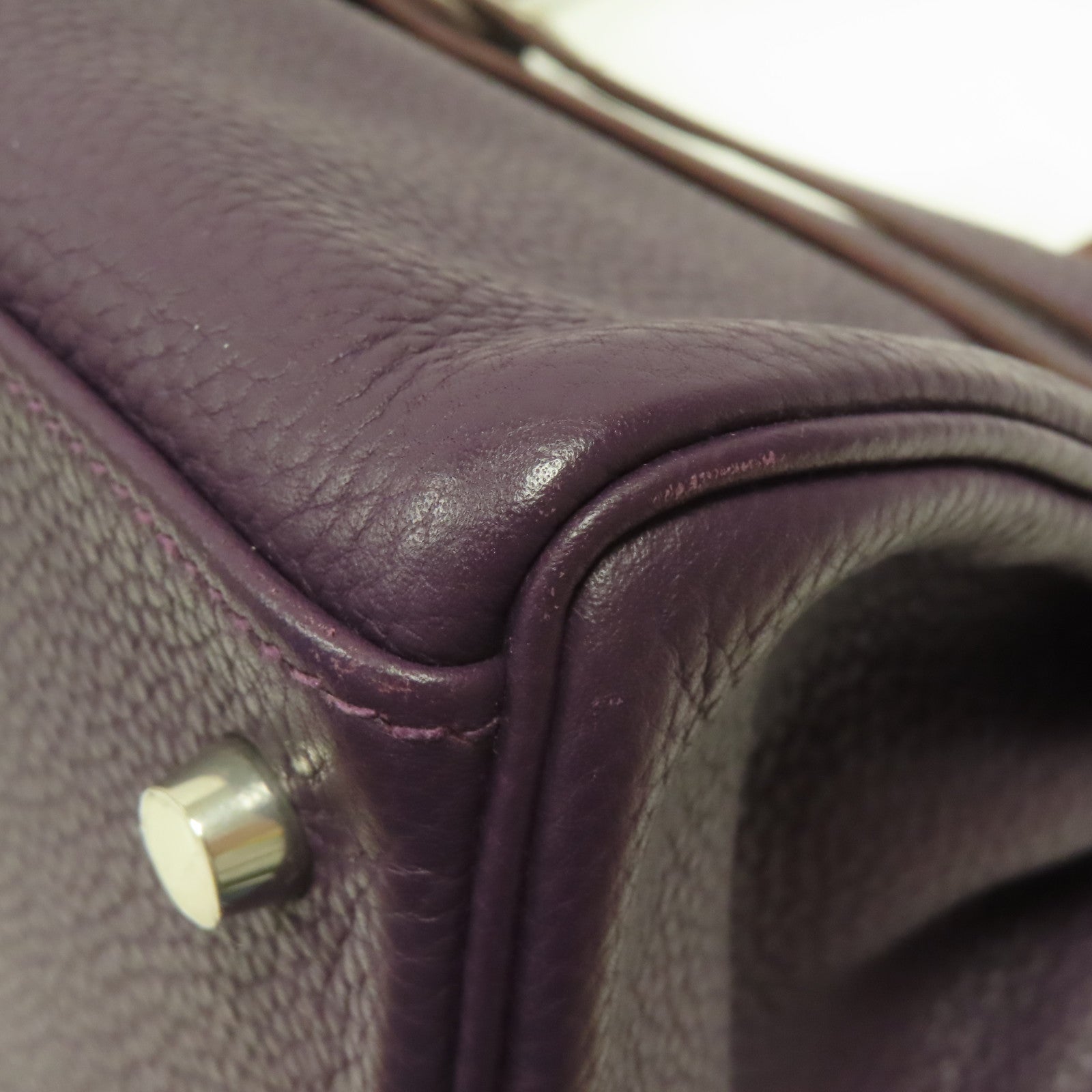 HERMES Togo皮革Shoulder Kelly銀扣肩背袋紫色