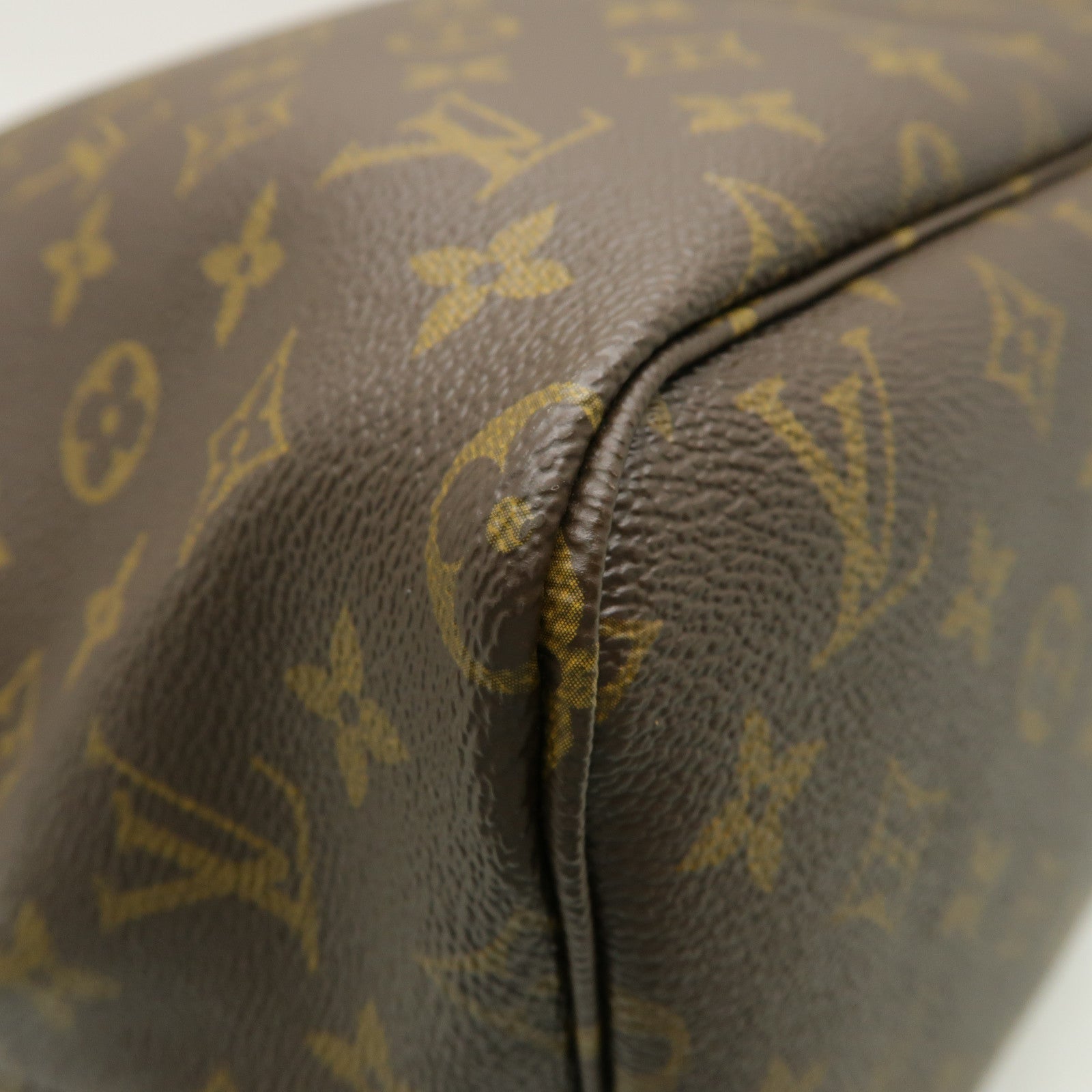 LOUIS VUITTON Monogram Neverfull GM金扣手挽袋啡色