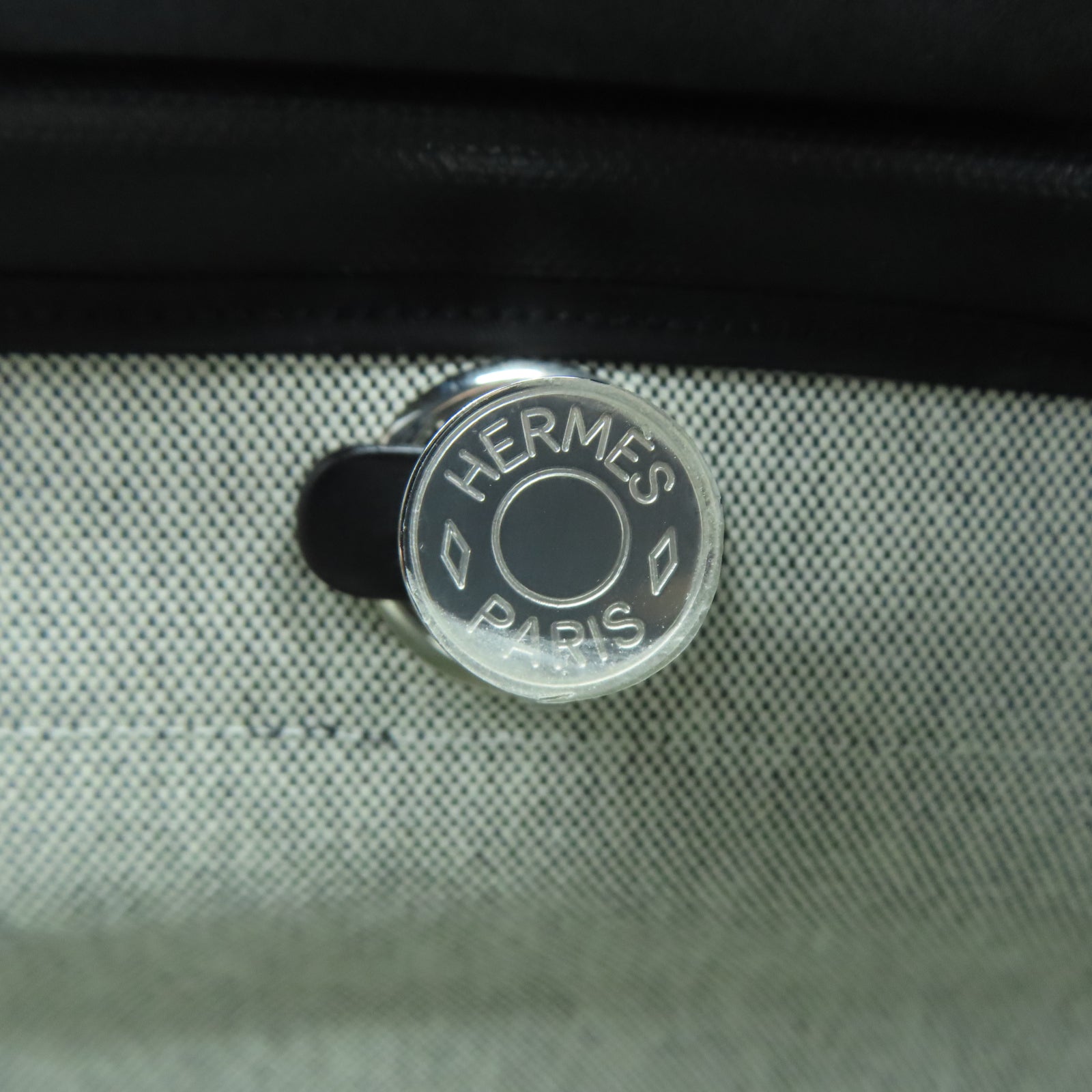 HERMES 帆布Herbag PM銀扣手挽肩背兩用袋黑色