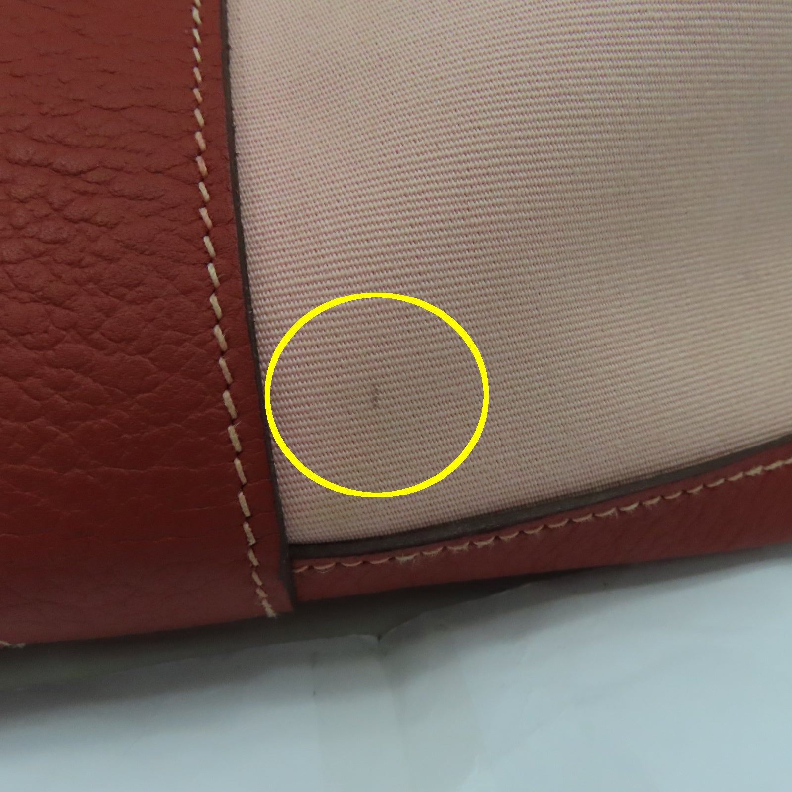 HERMES 帆布GardenParty PM銀扣手挽袋磚塊紅色