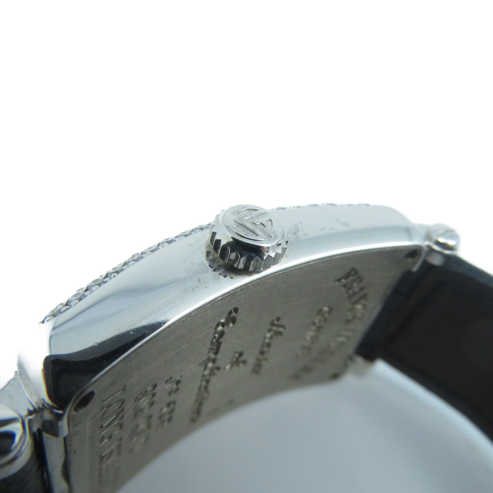FRANCK MULLER Long Island 18K白金/皮革石英機芯手錶黑色/白色