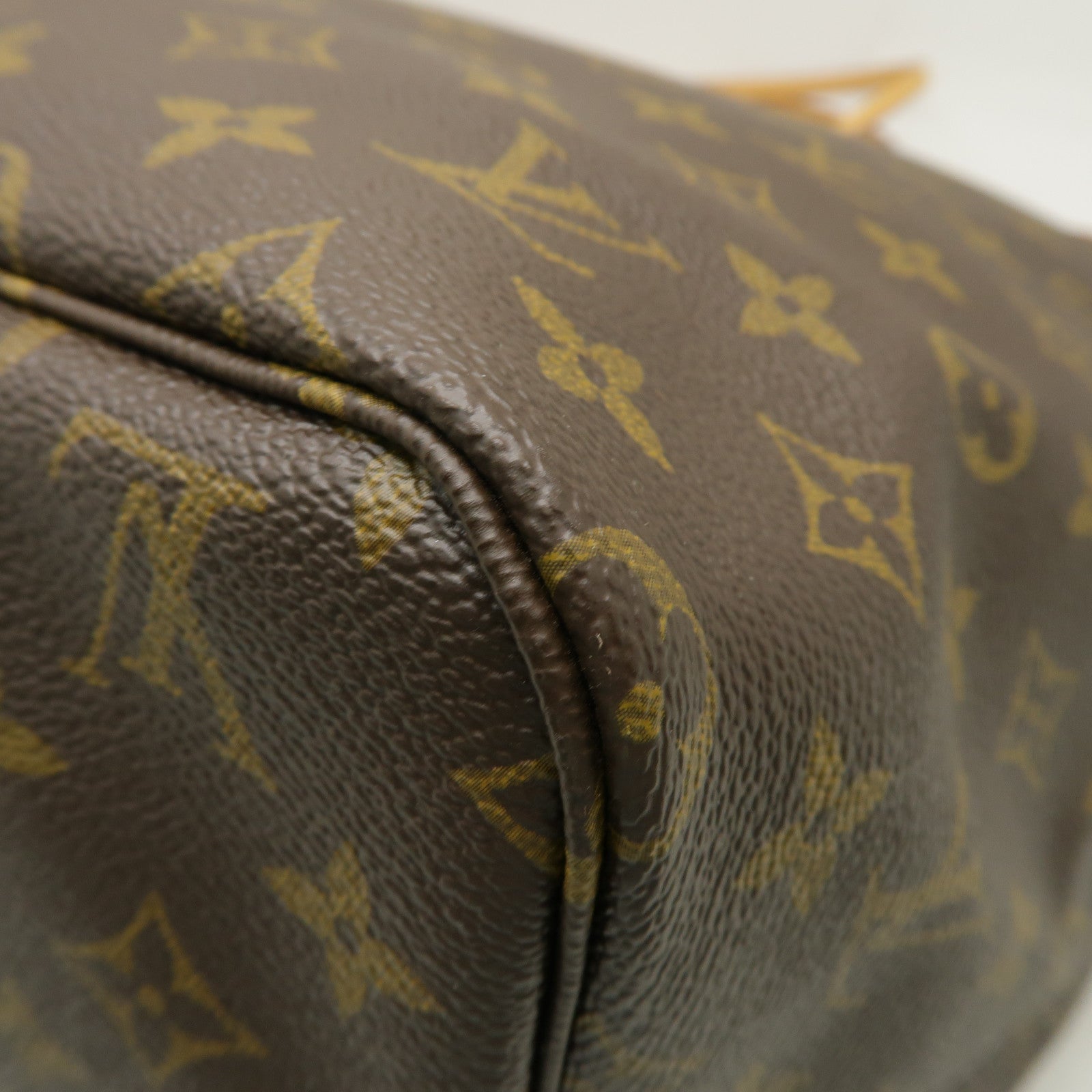 LOUIS VUITTON Monogram Neverfull GM金扣手挽袋啡色