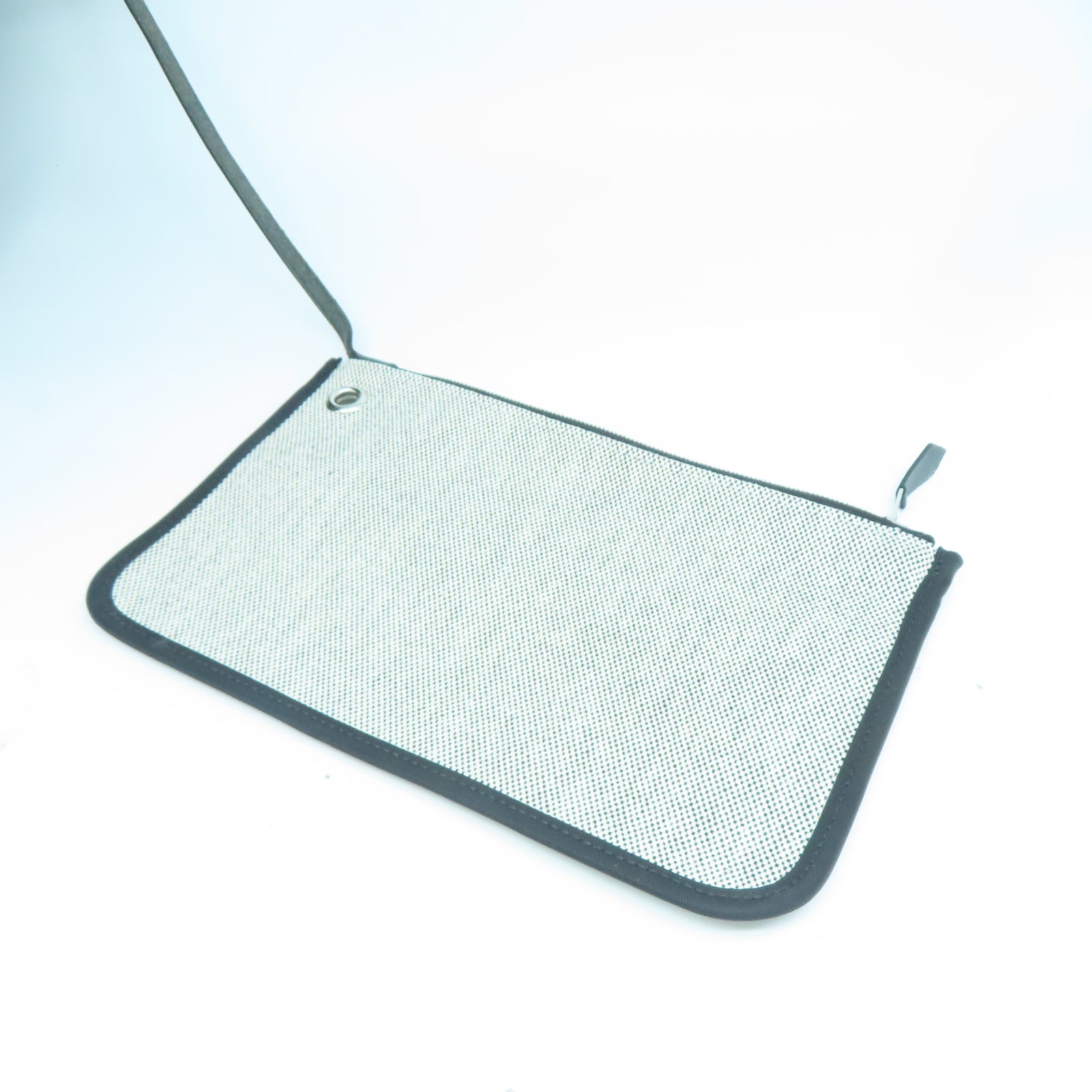 HERMES 帆布Herbag PM銀扣手挽肩背兩用袋黑色
