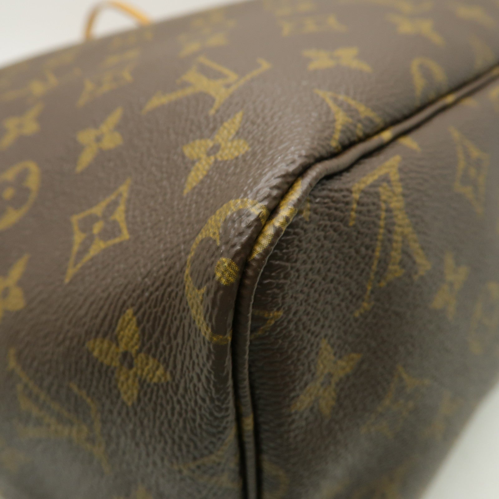 LOUIS VUITTON Monogram Neverfull GM金扣手挽袋啡色