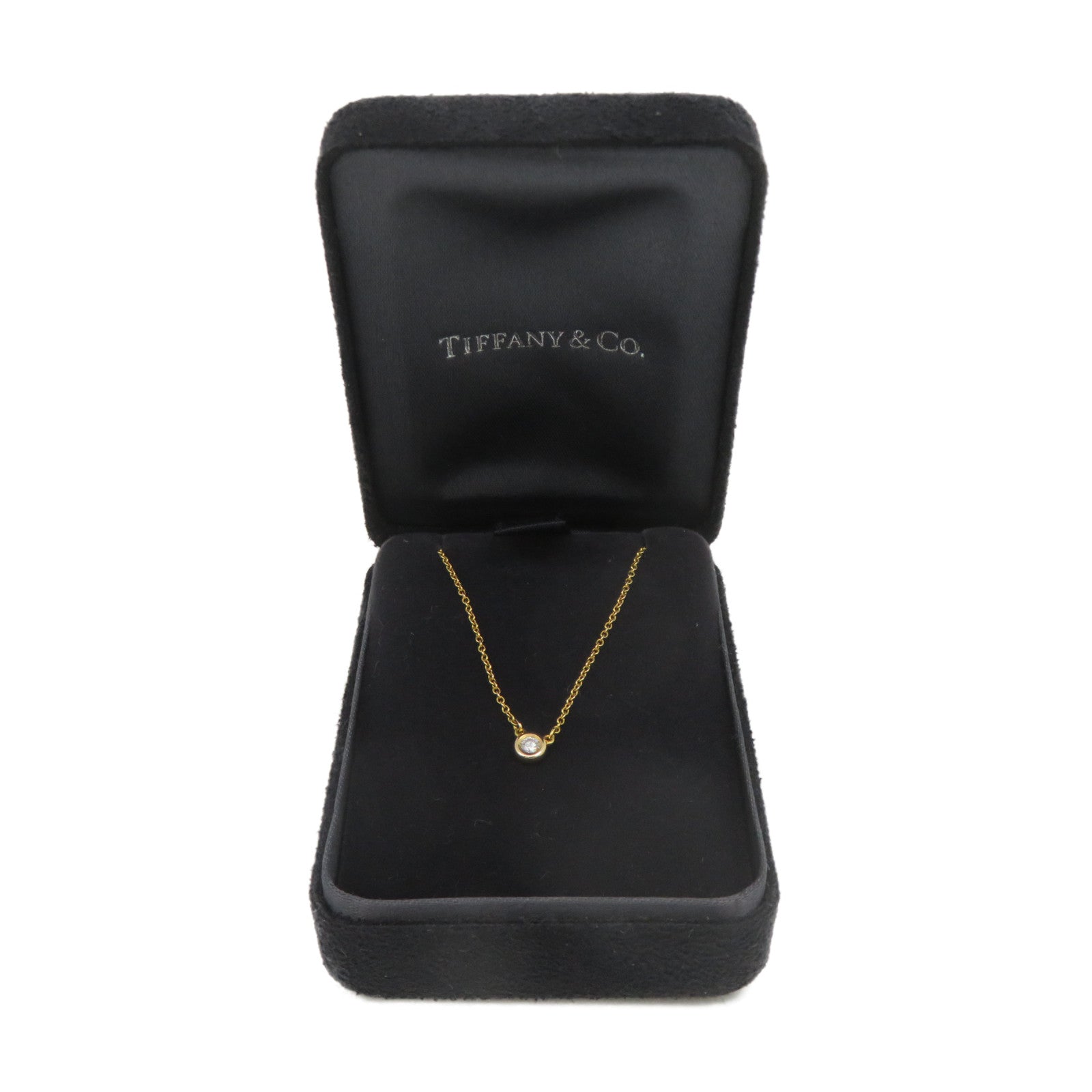 TIFFANY&amp;CO 18K Rose Gold/Diamond By the Yard Necklace