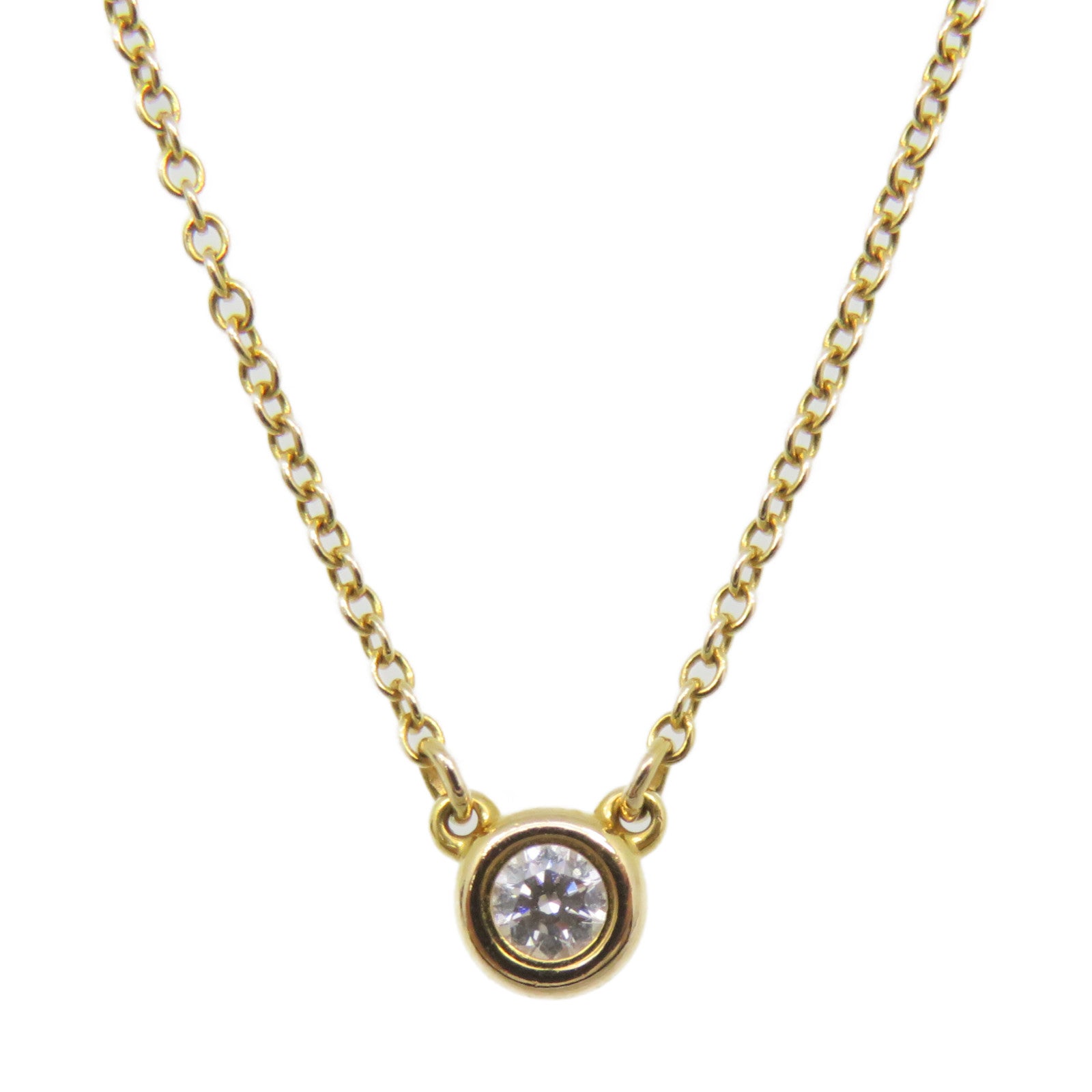TIFFANY&amp;CO 18K Rose Gold/Diamond By the Yard Necklace