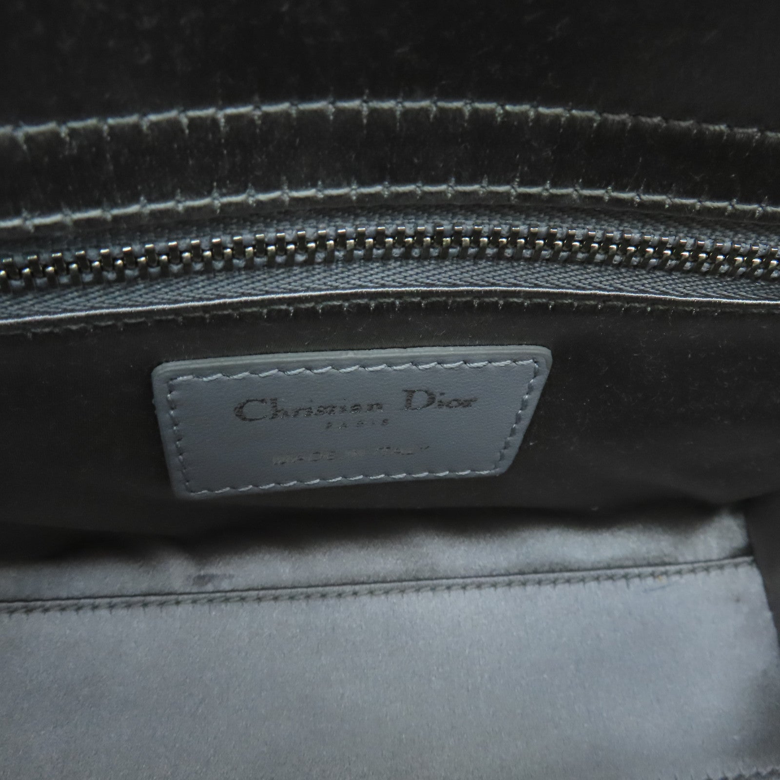 Dior Silk Mini Lady Dior Silver Buckle Handle Shoulder Bag Silver