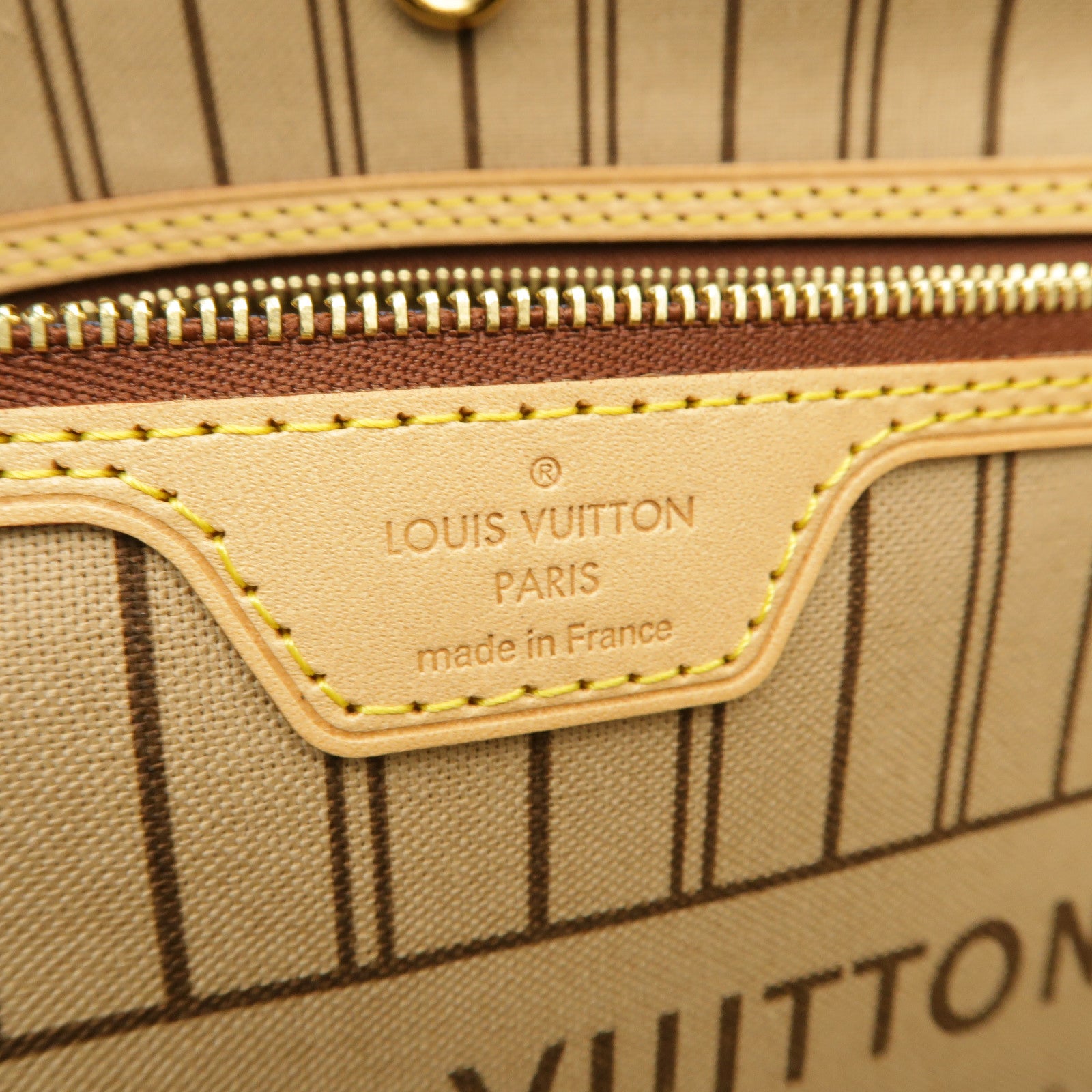 LOUIS VUITTON Monogram Neverfull GM金扣手挽袋啡色