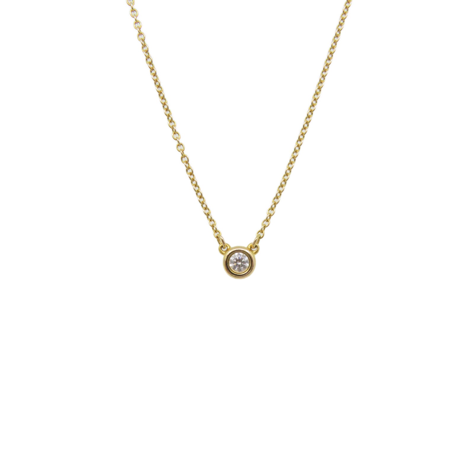 TIFFANY&amp;CO 18K Rose Gold/Diamond By the Yard Necklace