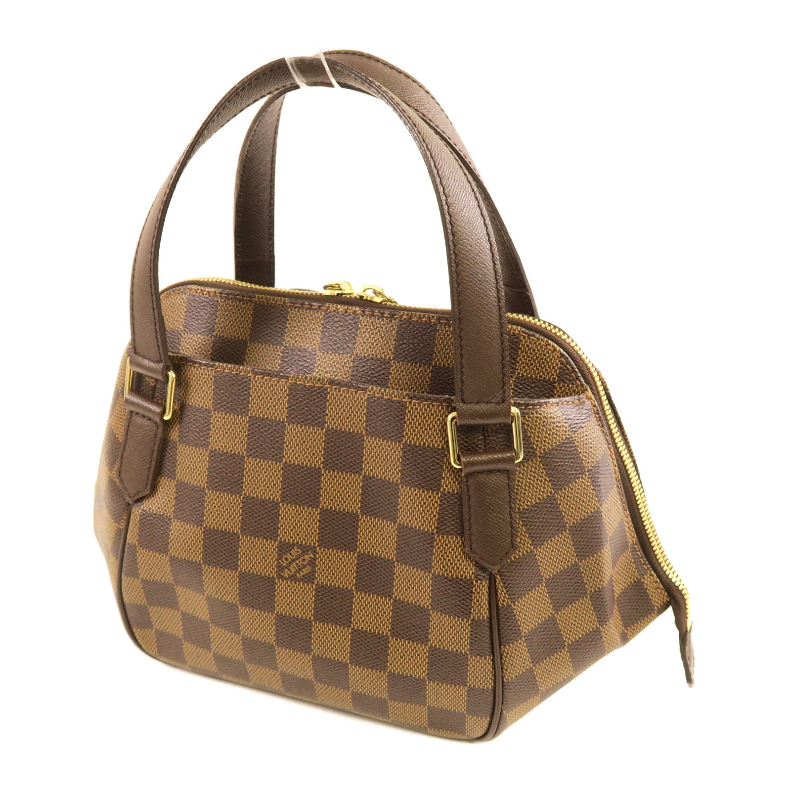 LOUIS VUITTON Damier Ebene Belem PM金扣手挽袋啡色