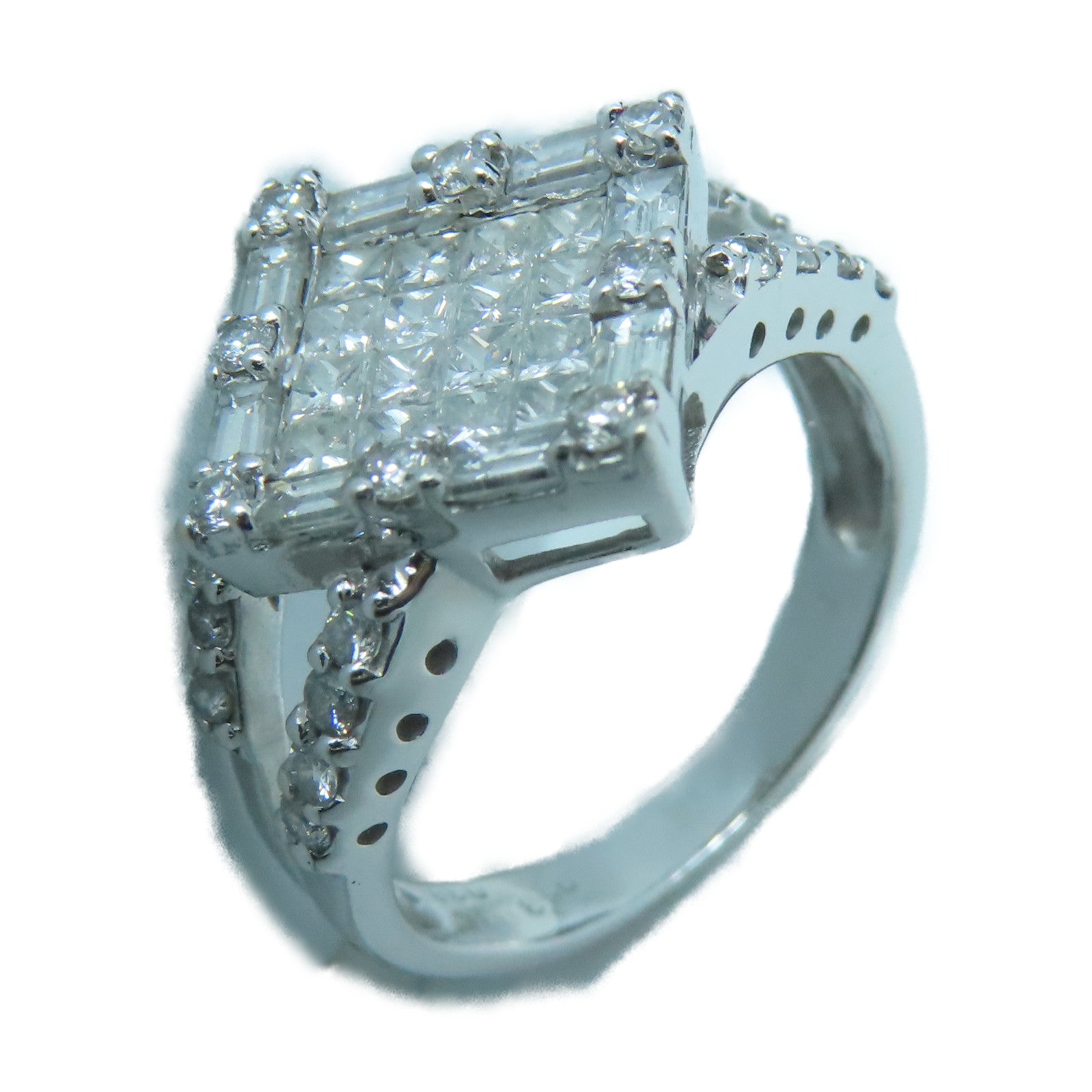 JEWELRY 18K White Gold Diamond Ring US#5.75