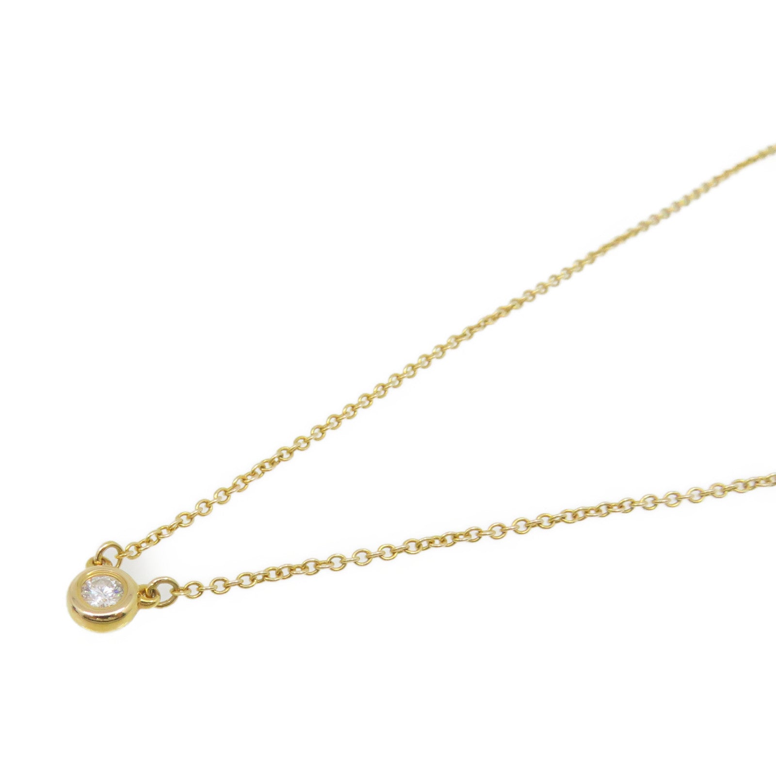 TIFFANY&amp;CO 18K Rose Gold/Diamond By the Yard Necklace