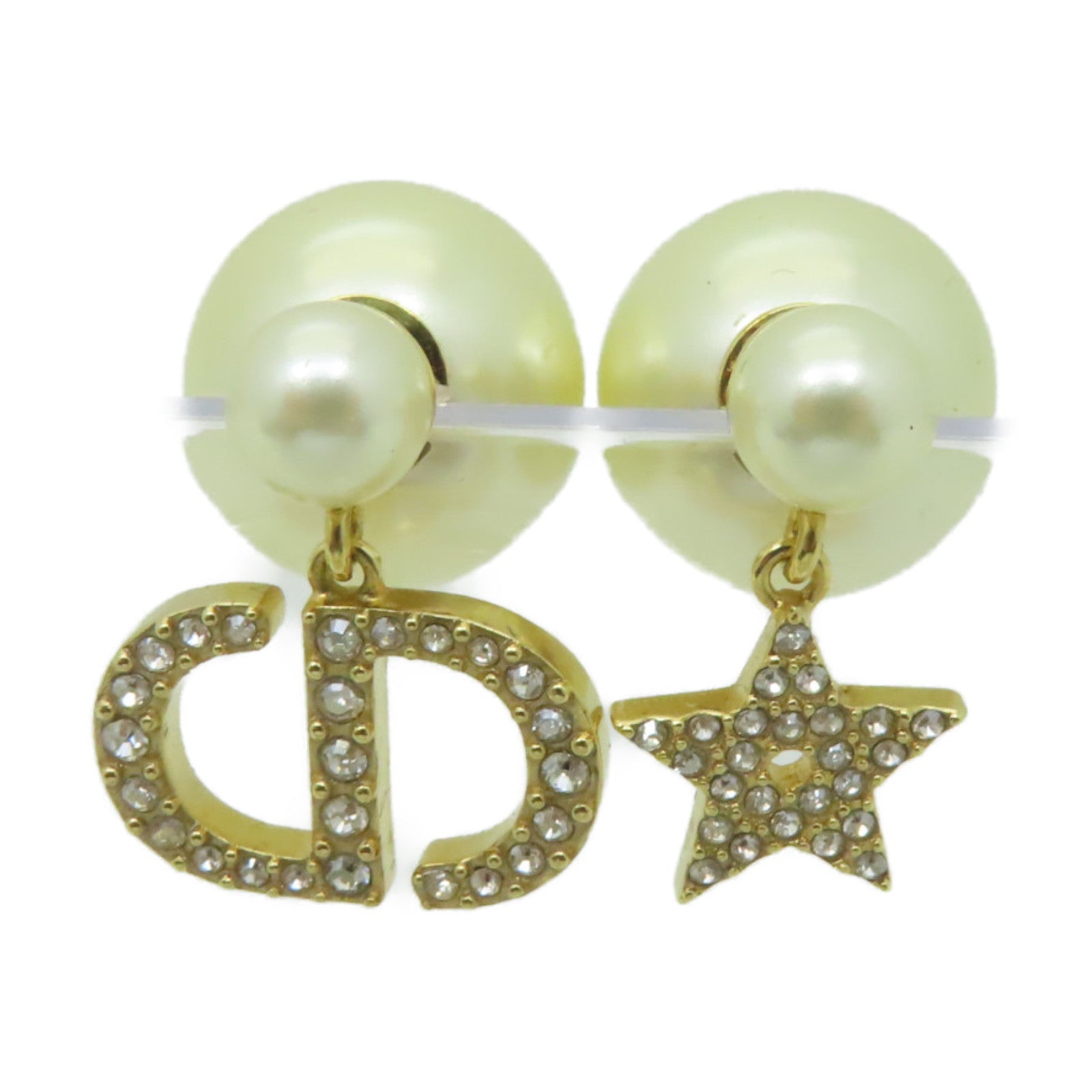 Dior PVC/金屬Earrings耳環白色/金色