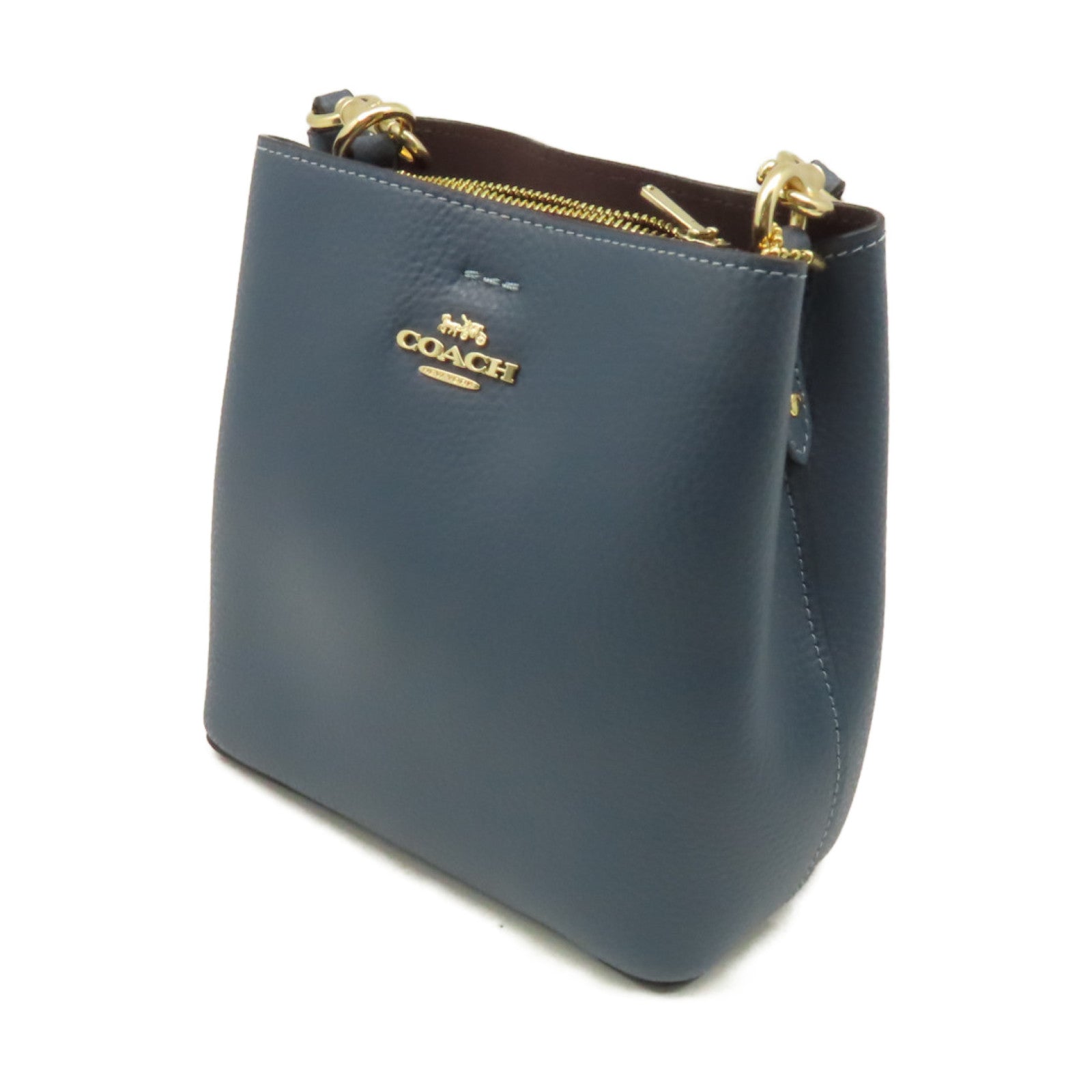 COACH 牛皮皮革Shoulder Bag肩背袋藍色