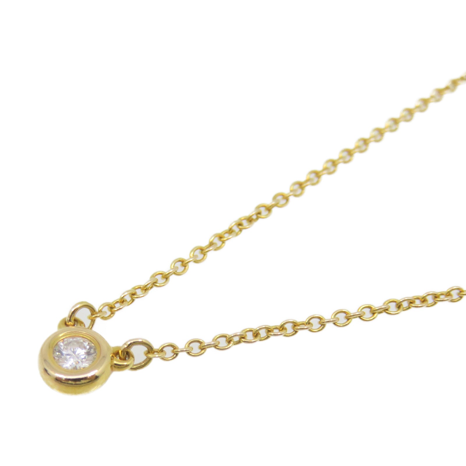 TIFFANY&amp;CO 18K Rose Gold/Diamond By the Yard Necklace