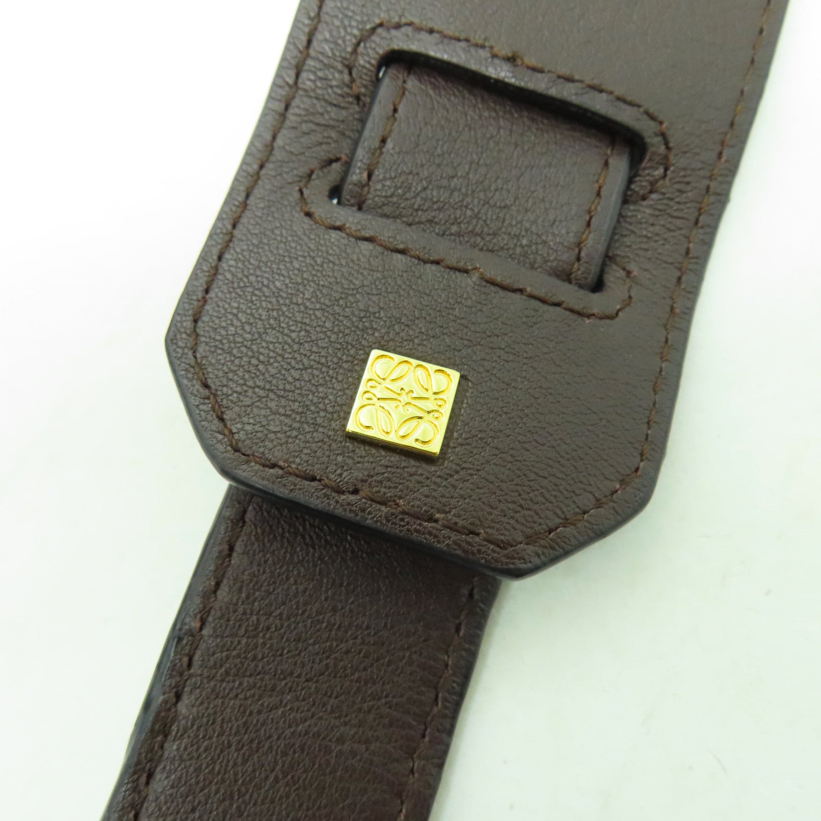 LOEWE 牛皮皮革Puzzle金扣手挽肩背兩用袋黑色/啡色