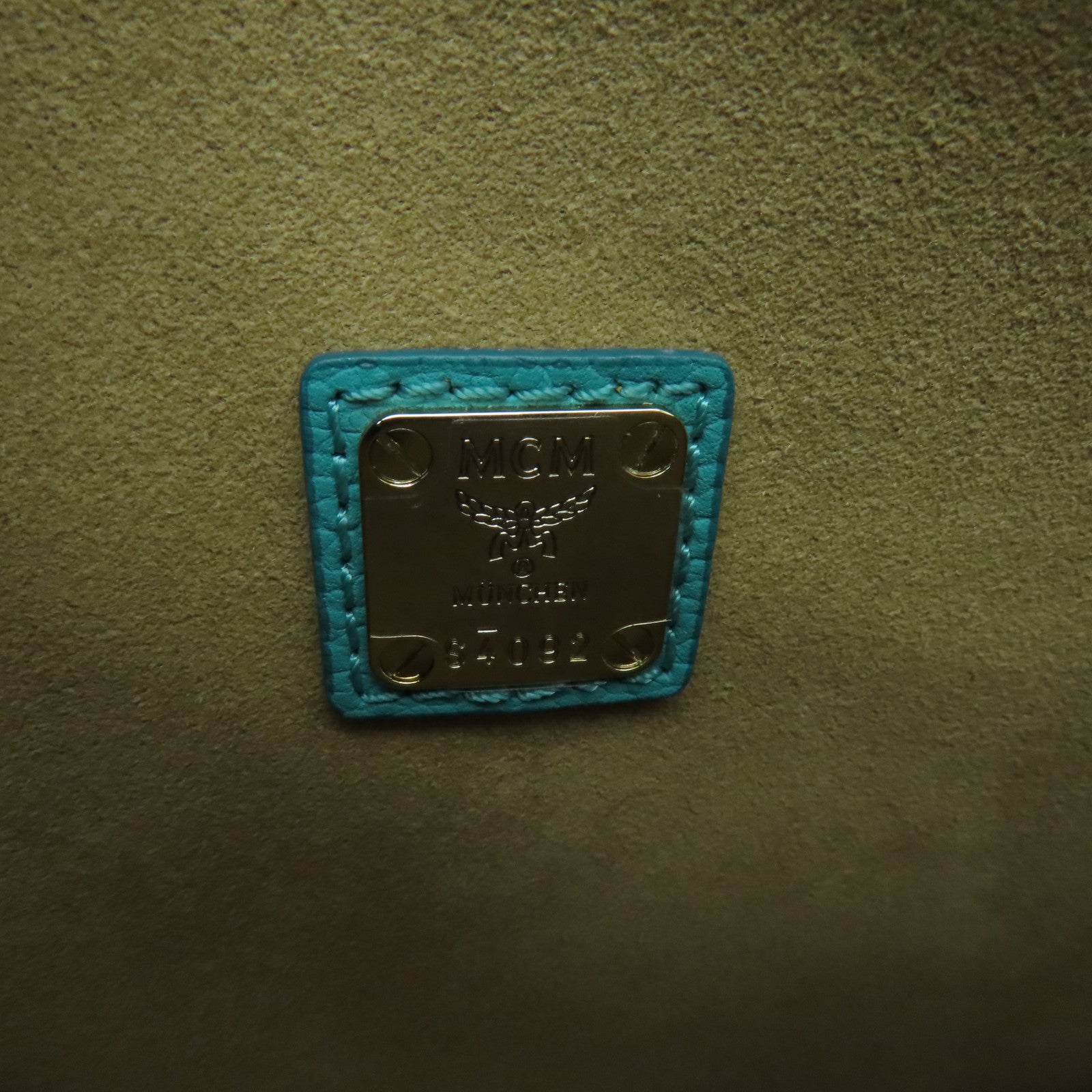MCM 牛皮皮革Shoulder Bag金扣肩背袋綠色
