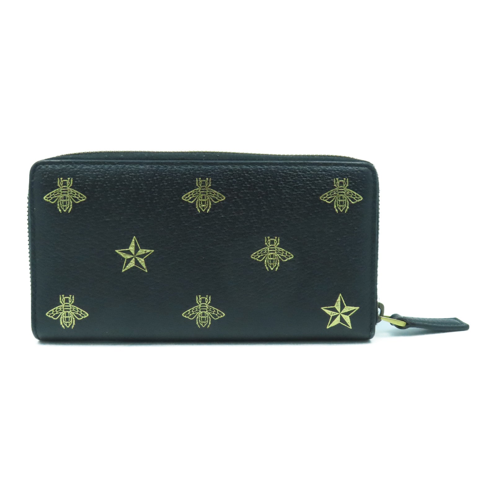 GUCCI 牛皮皮革Long Wallet金扣長錢包黑色