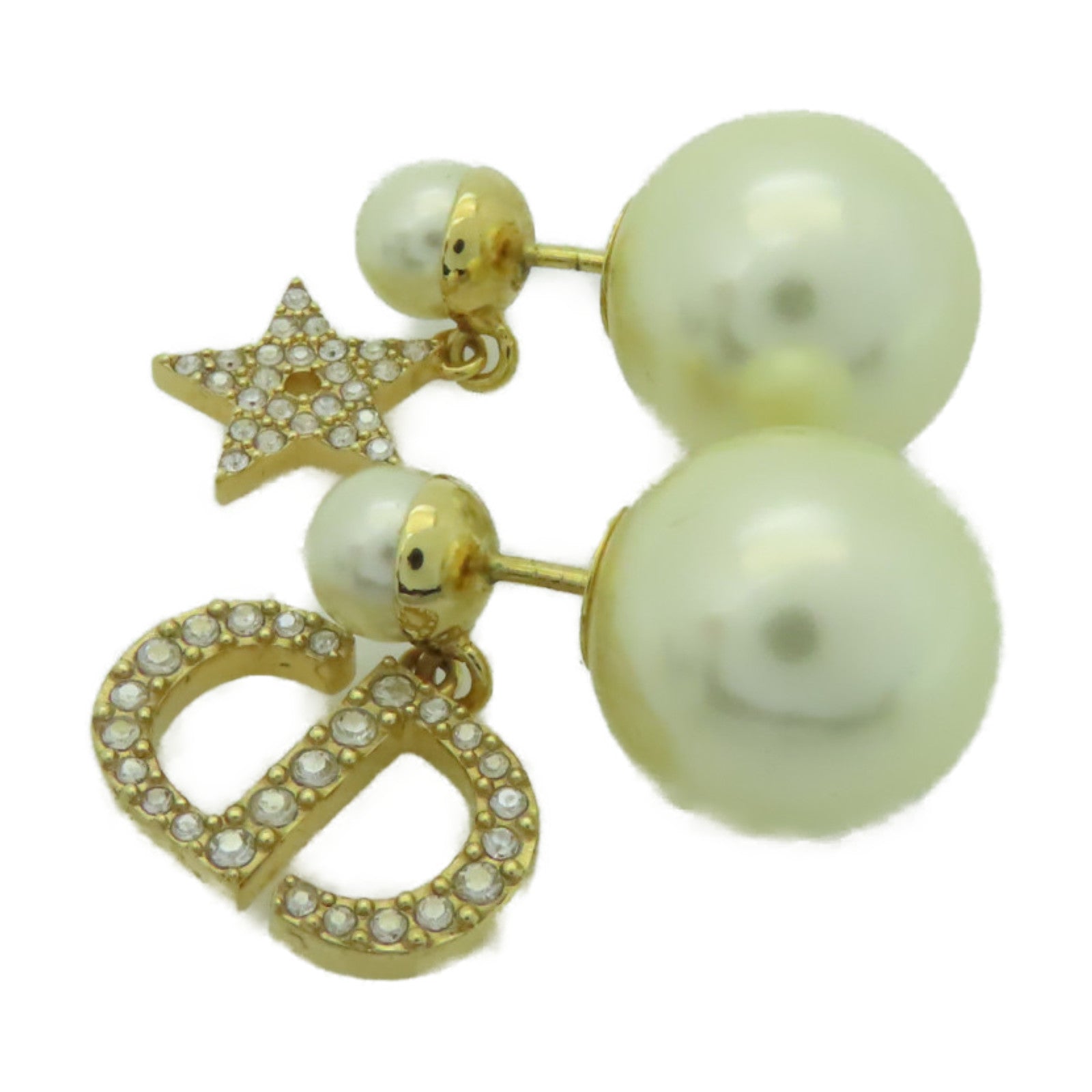 Dior PVC/金屬Earrings耳環白色/金色