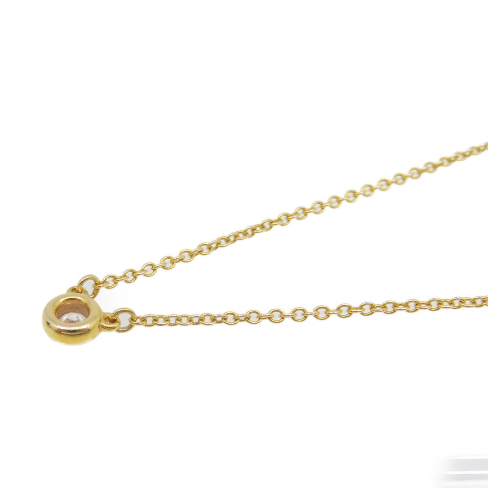 TIFFANY&amp;CO 18K Rose Gold/Diamond By the Yard Necklace