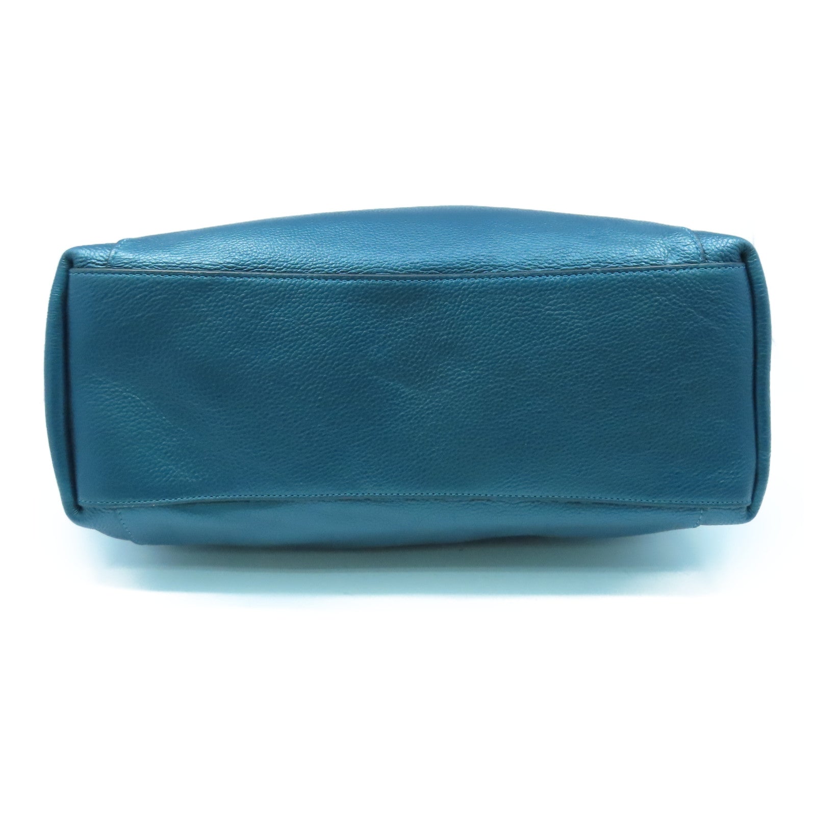 COACH 牛皮皮革Chain Shoulder Bag银扣链带肩背袋蓝色