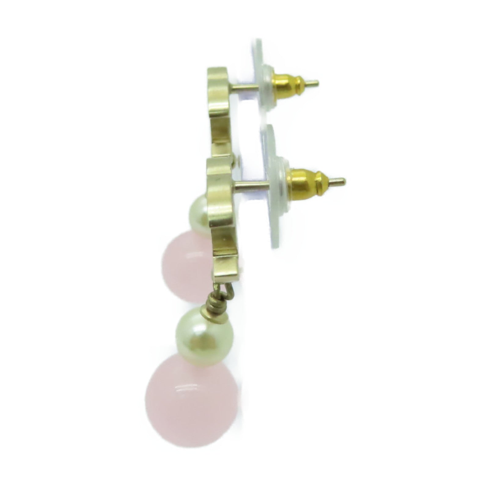 CHANEL PVC/金屬Earrings耳環白色/金色/粉紅色