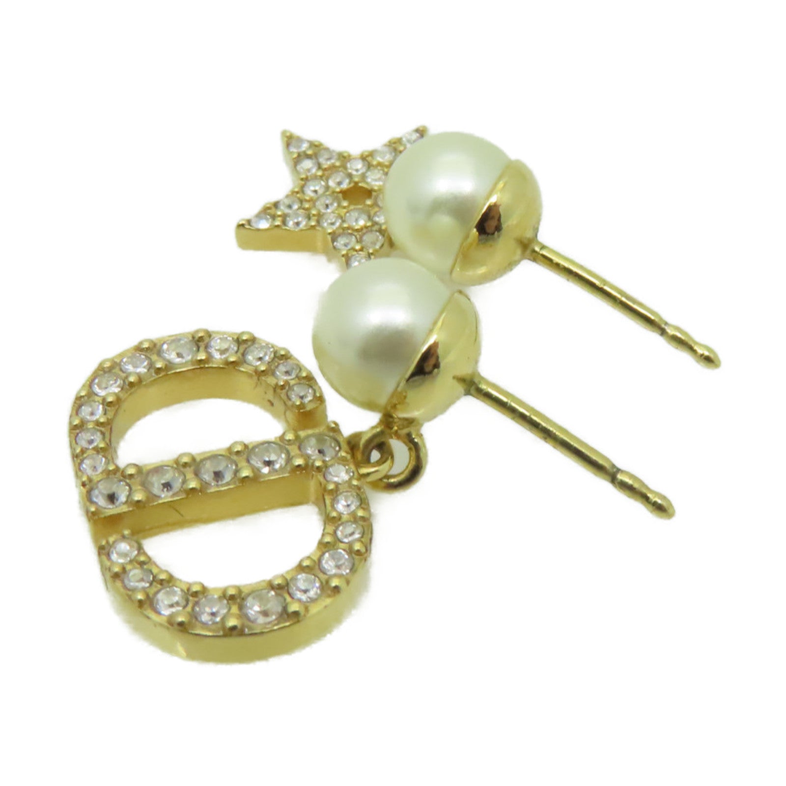 Dior PVC/金屬Earrings耳環白色/金色