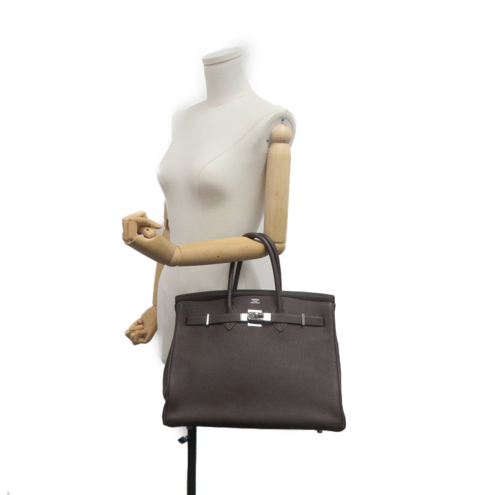 HERMES 【激減優惠】Togo皮革Birkin 35 Hand Bag手挽袋啡色
