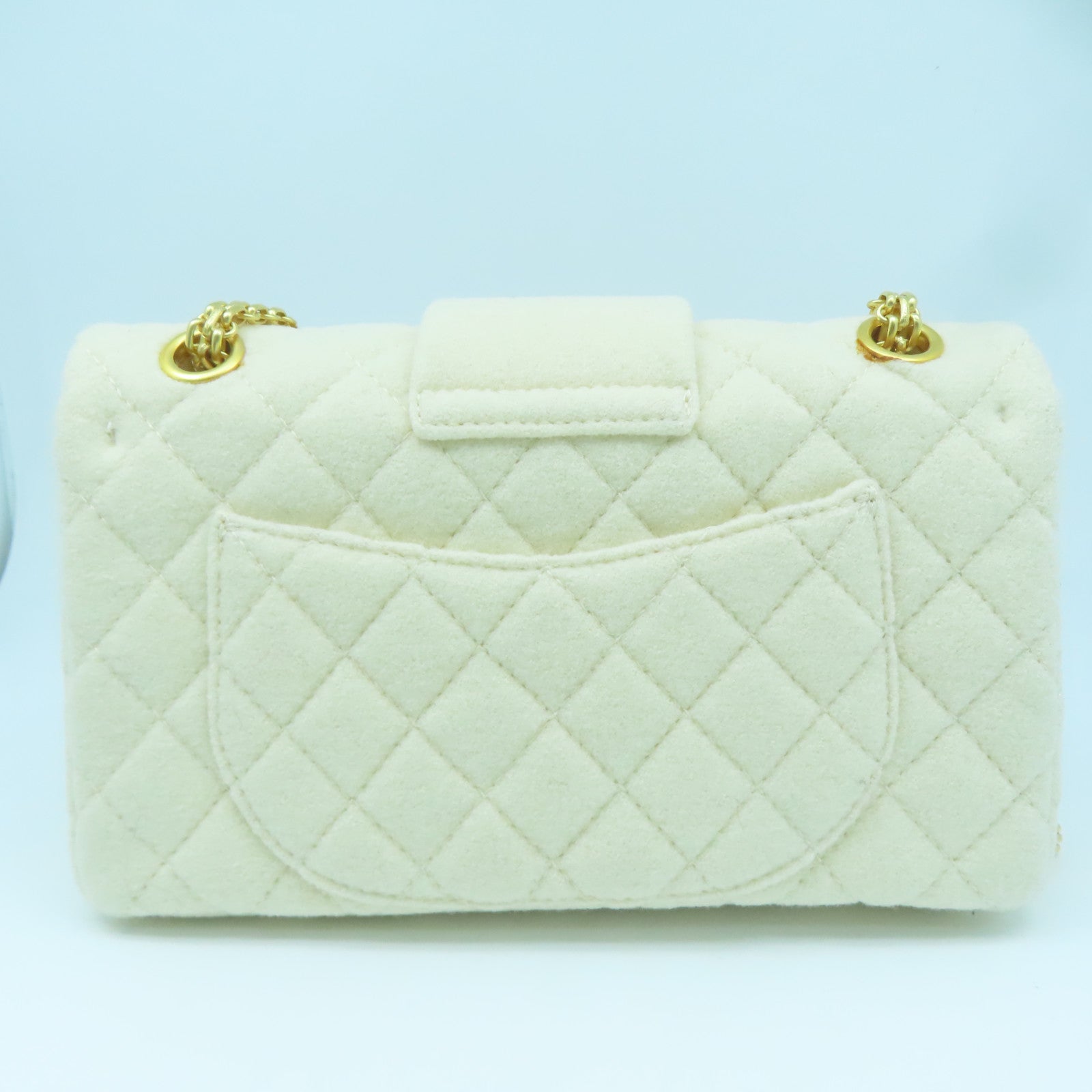 CHANEL Rhombus Blanket Chain Shoulder Bag Gold Buckle Chain Belt Shoulder Bag Beige/Red